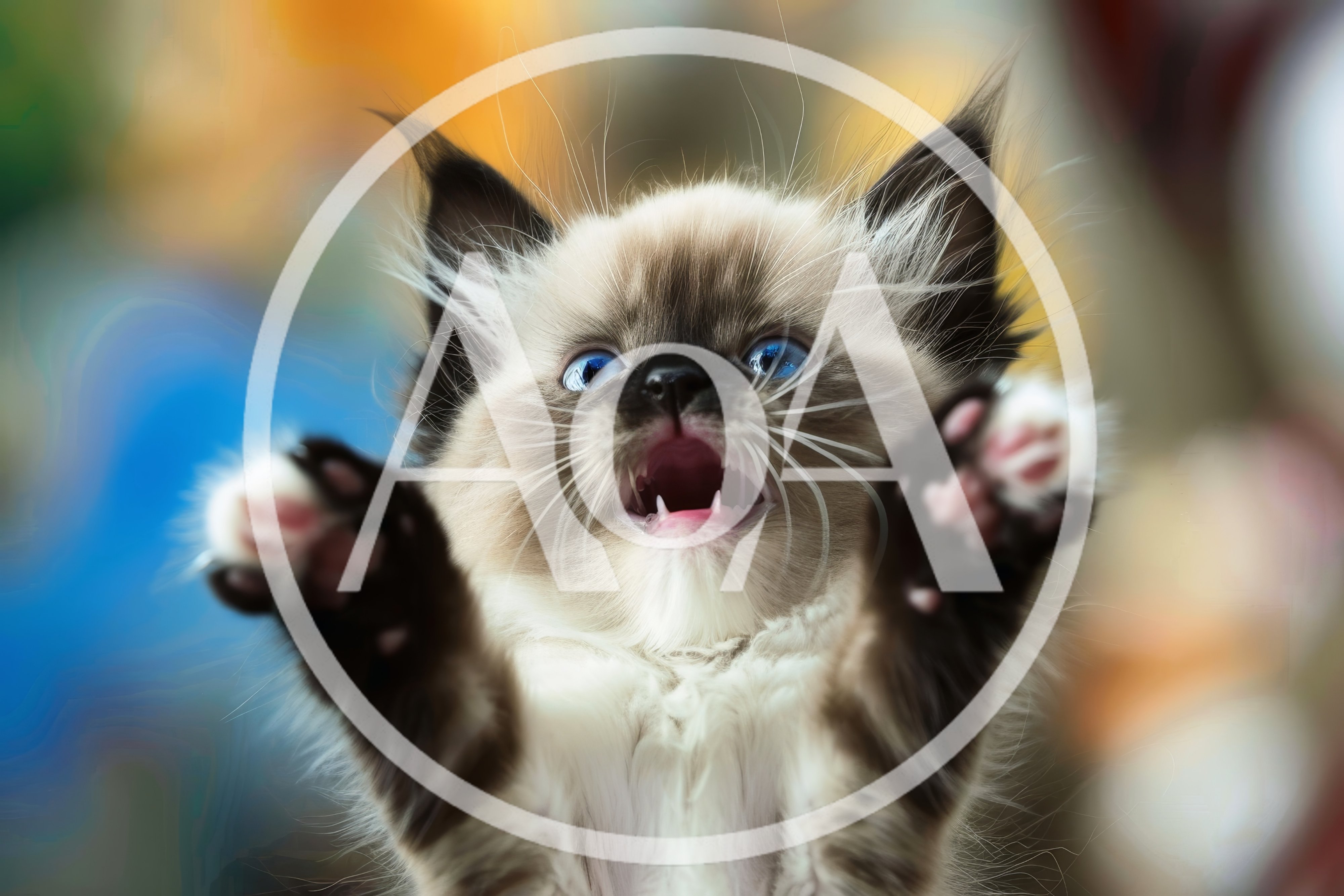 Cute Ragdoll Kitten Reaching Upwards With Paws