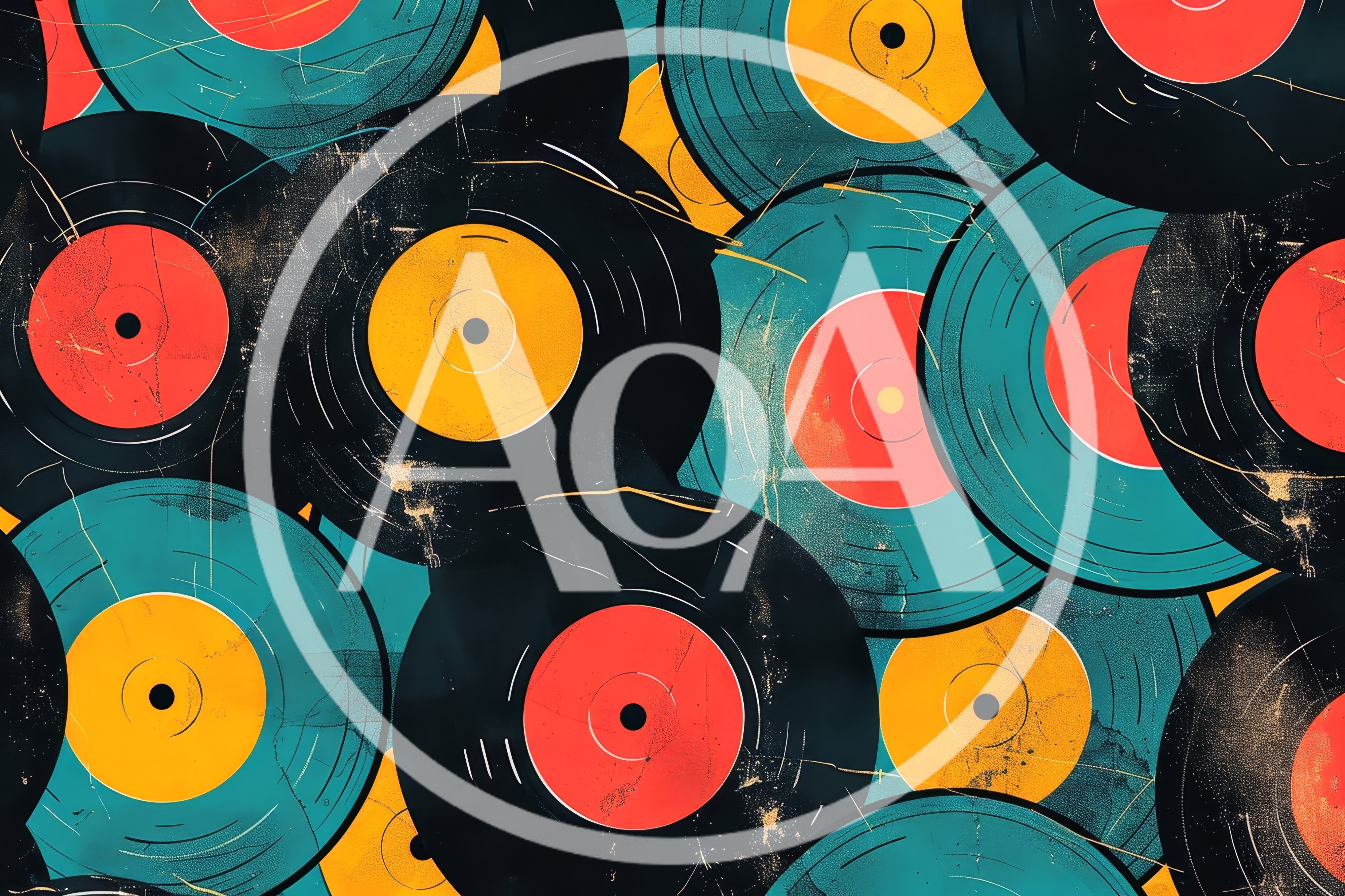 Abstract Pattern Of Vintage Vinyl Records