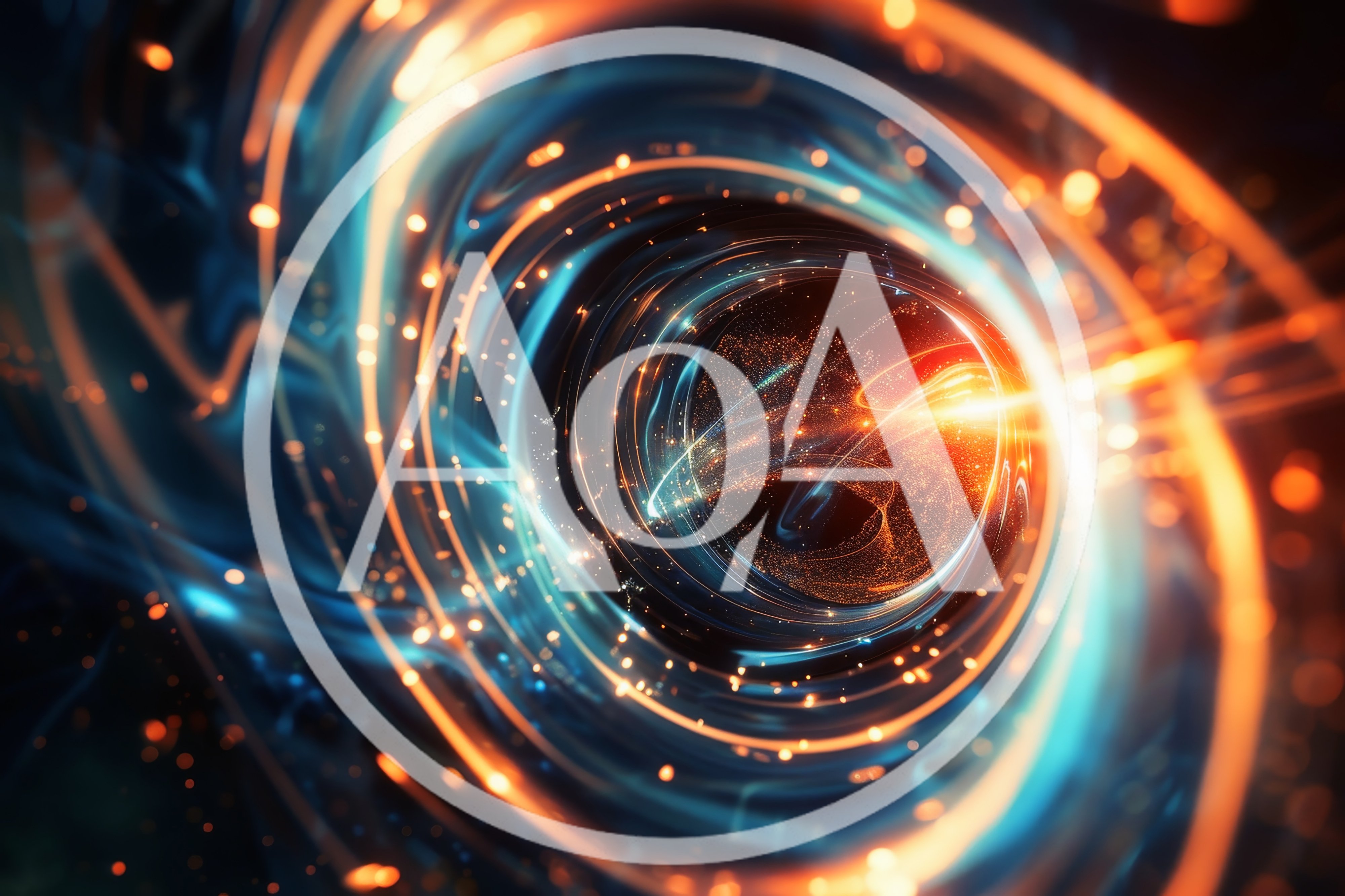Abstract Digital Vortex With Glowing Light Trails