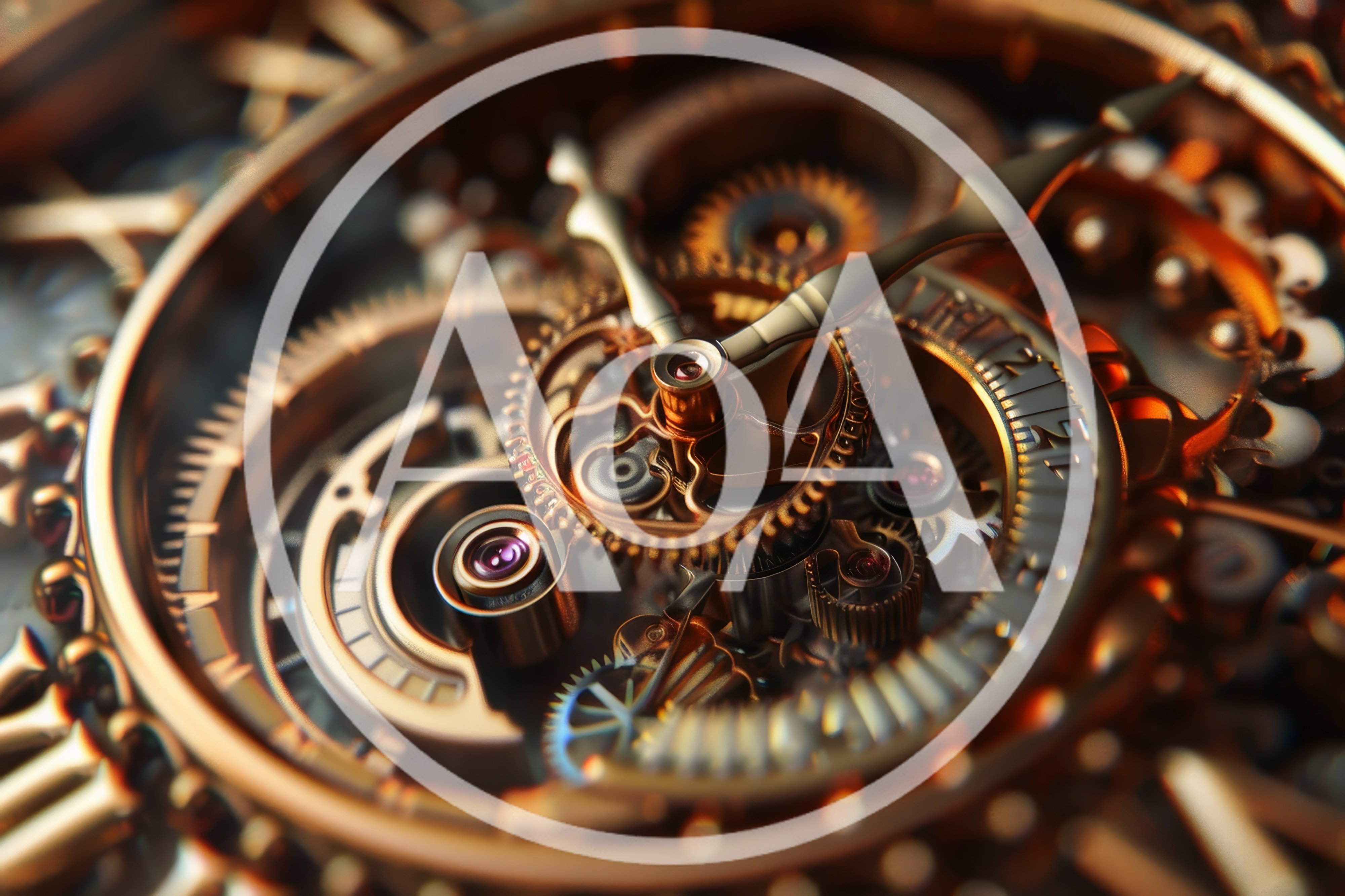 Macro View Of Intricate Gold Mechanical Watch Movement