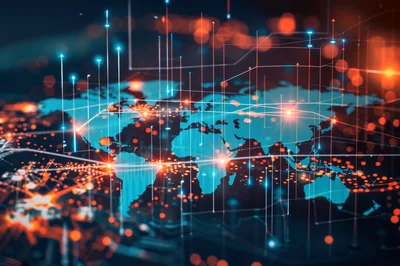 Digital Global Network Connectivity Data Visualization
