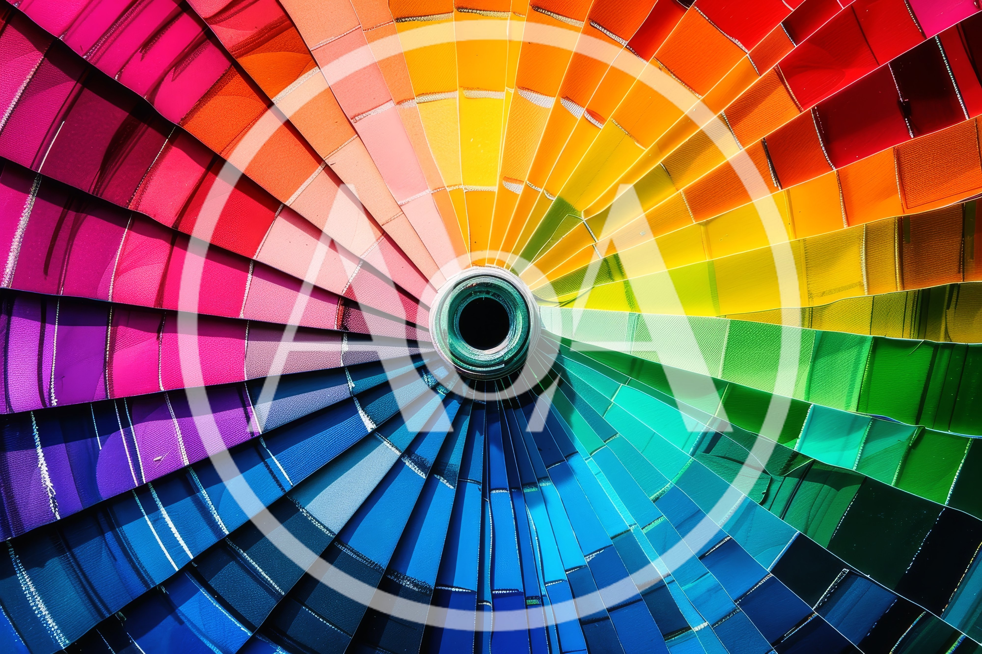 Circular Color Swatch Fan Arranged In A Rainbow Gradient