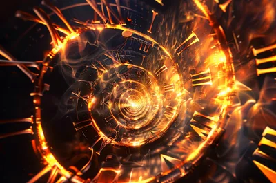 Abstract Golden Clockwork Spiral Time Vortex