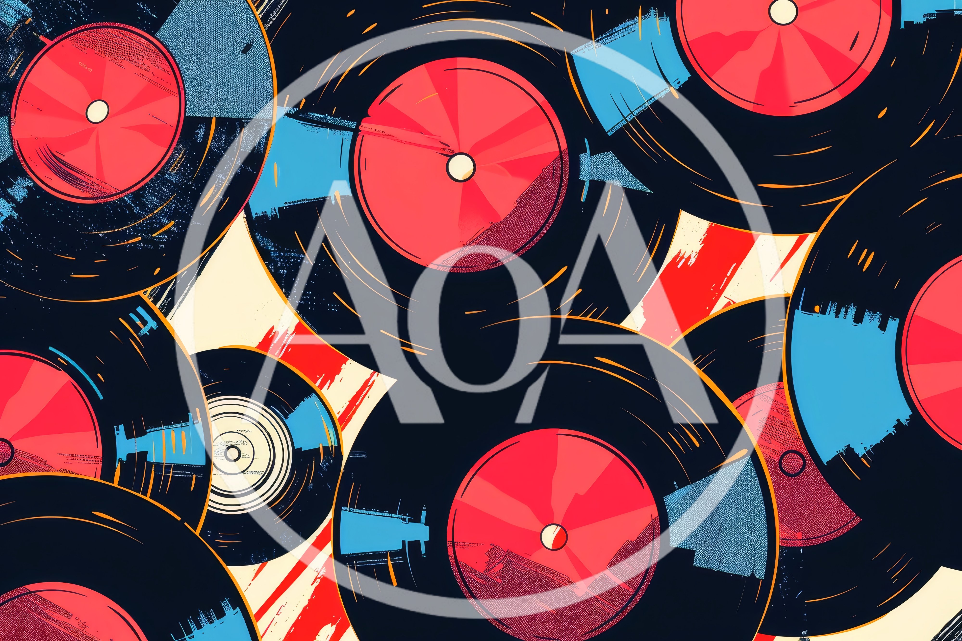 Abstract Illustration Of Vintage Vinyl Records