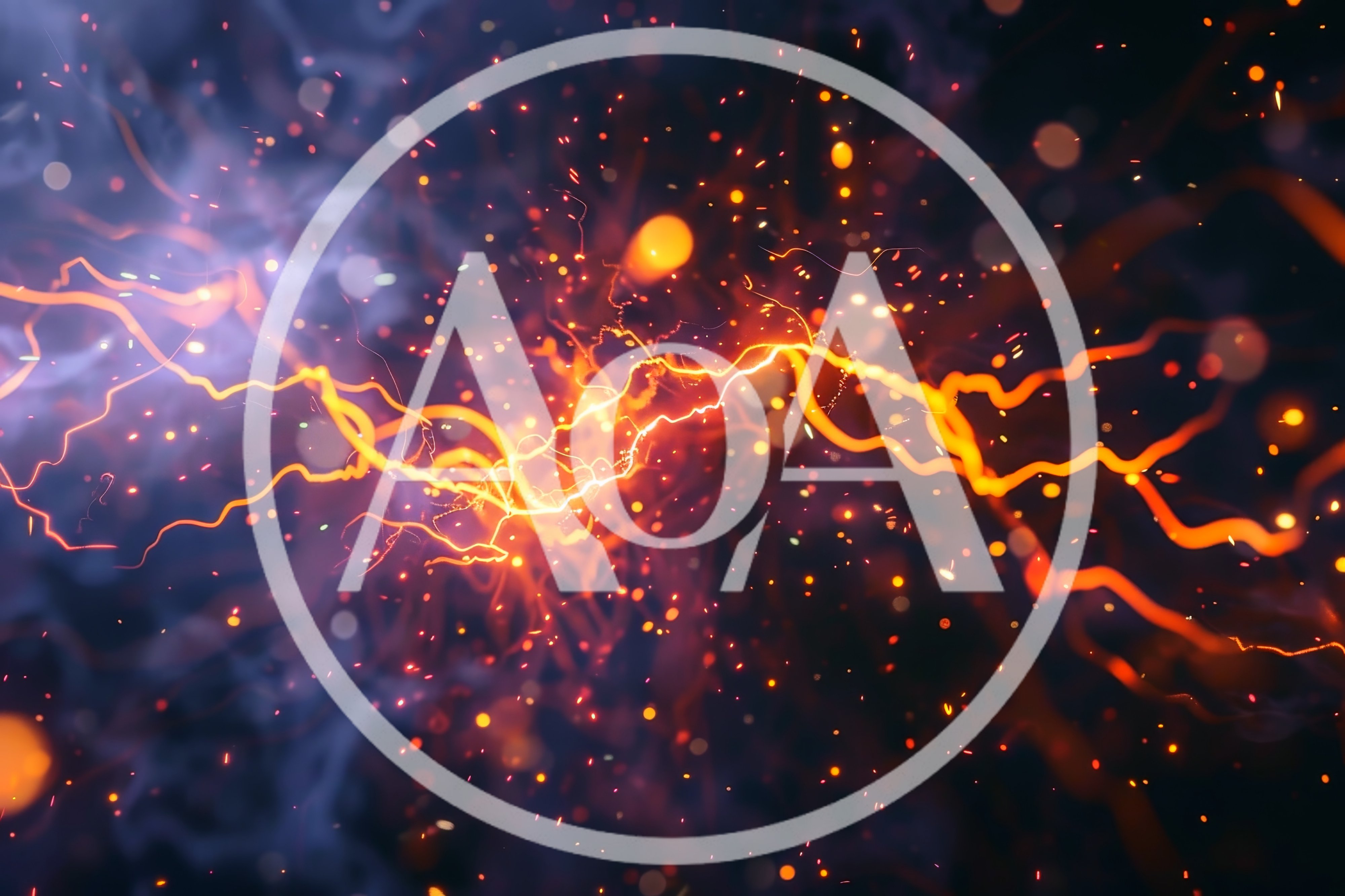 Abstract Electric Lightning Sparks And Energy Particles