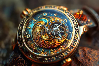 Close Up Of An Ornate Luxury Mechanical Watch