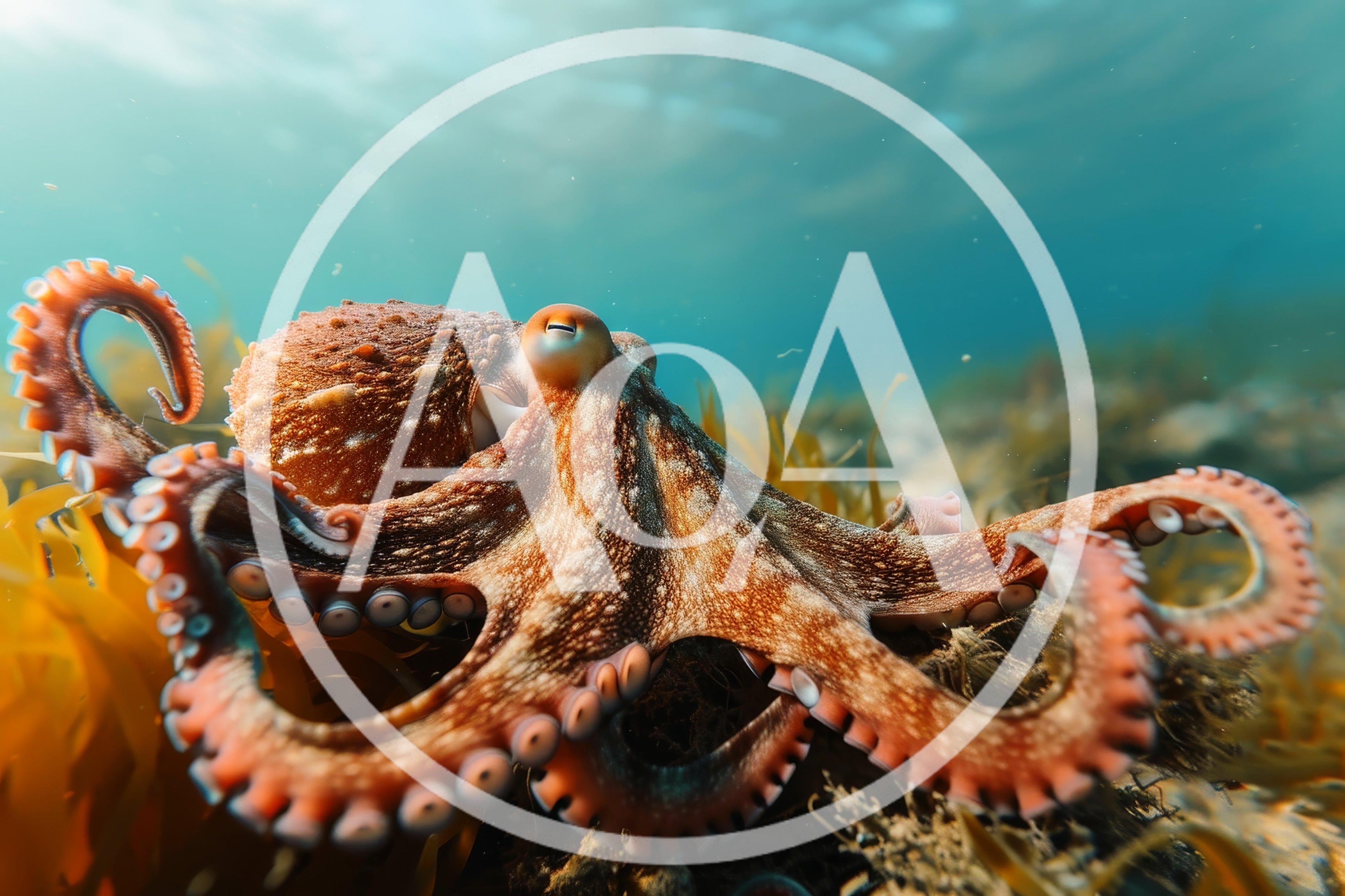 Common Octopus Resting On The Ocean Floor