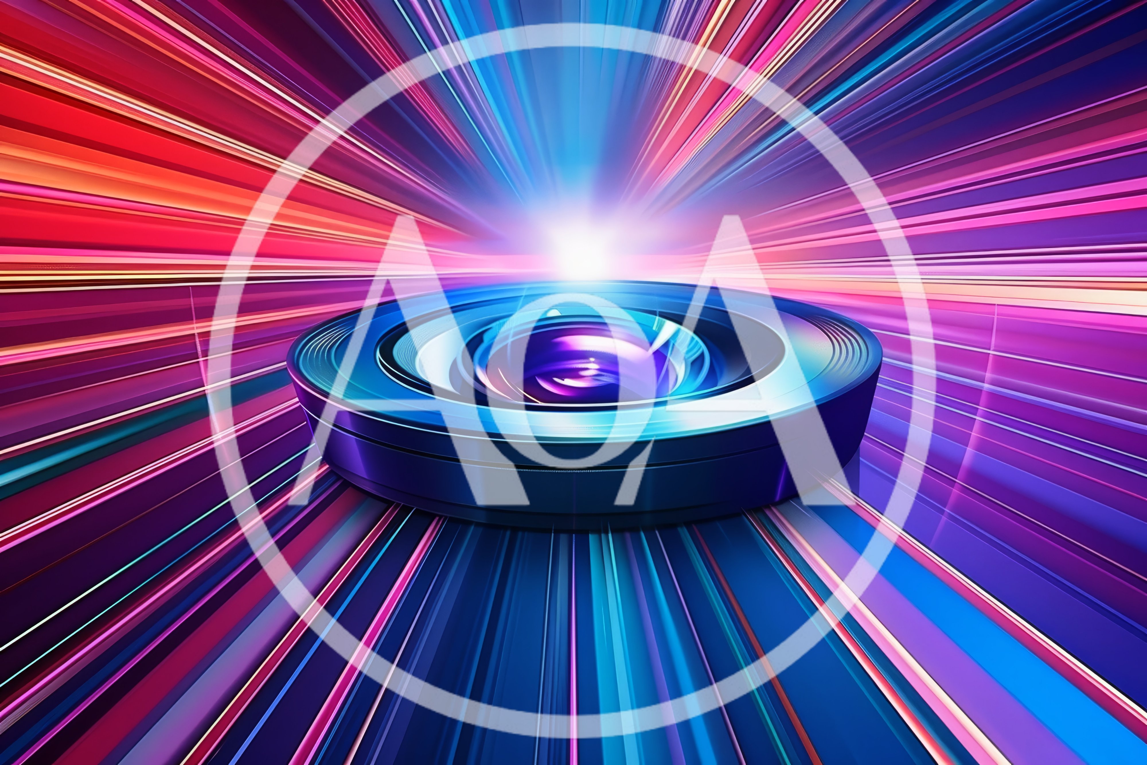 Camera Lens With Abstract Motion Blur Light Streaks