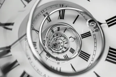 Abstract Spiral Clock Face Time Concept
