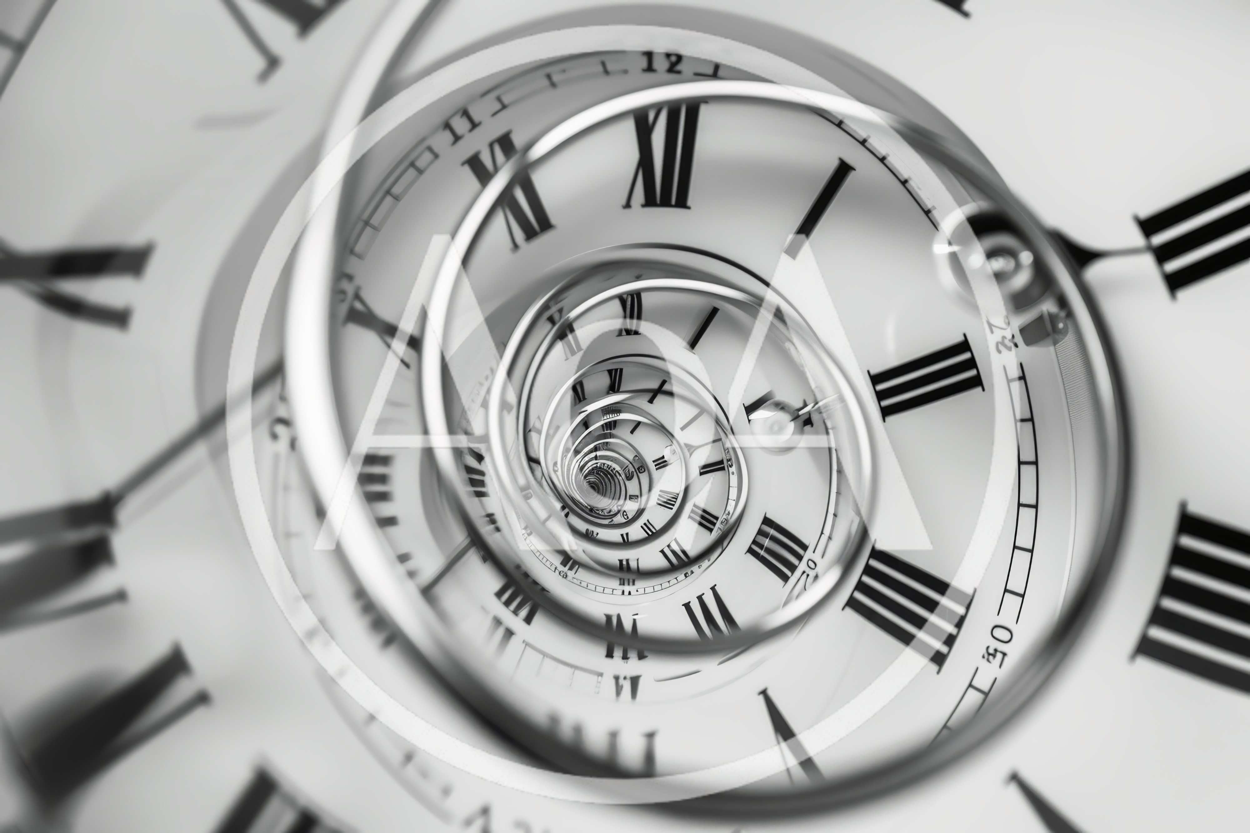 Abstract Spiral Clock Face Time Concept