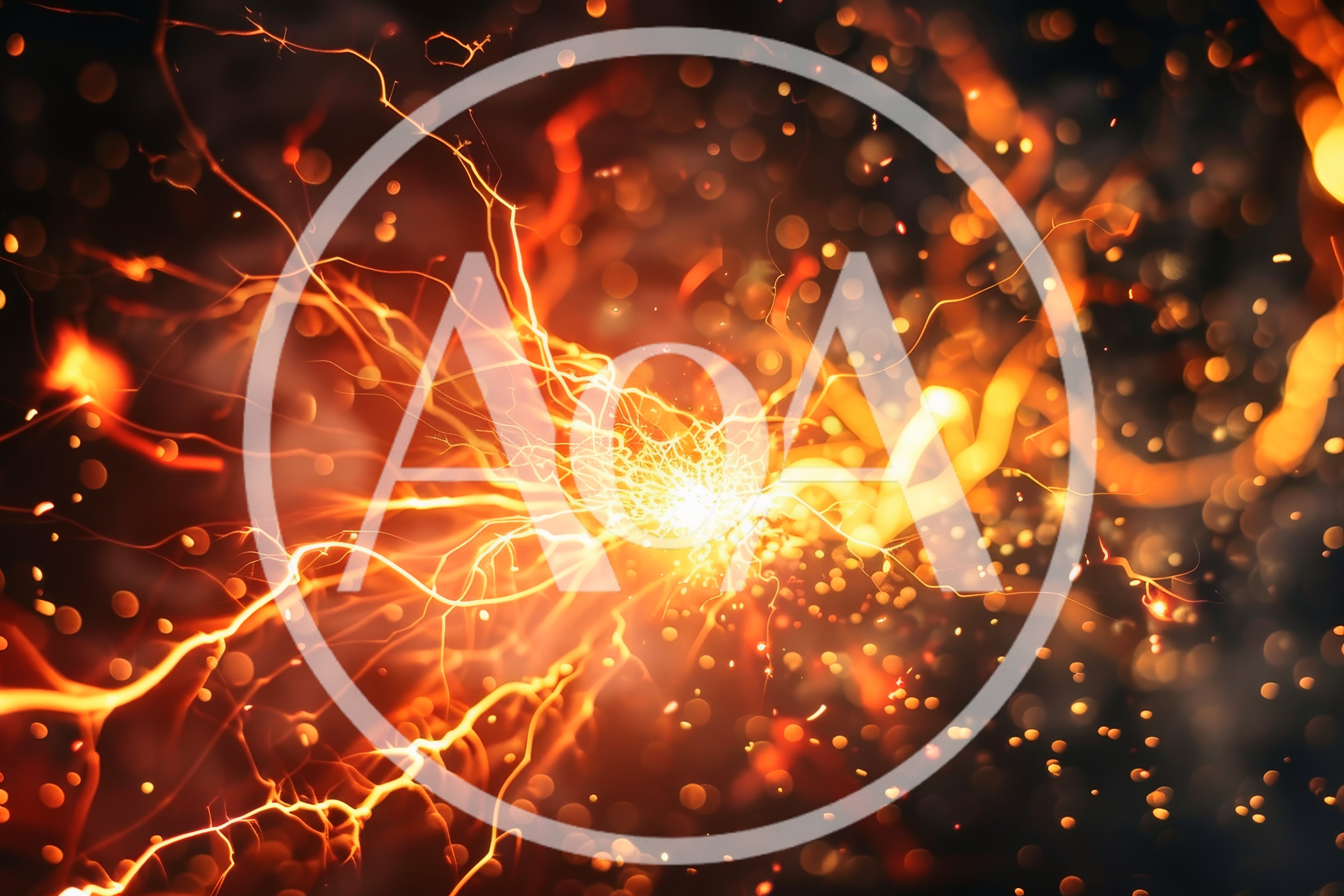 Abstract Electrical Discharge With Glowing Sparks And Bokeh