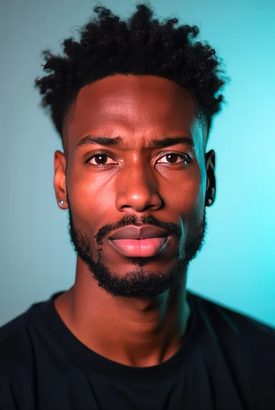 Portrait Of A Young Black Man With Stylish Hair