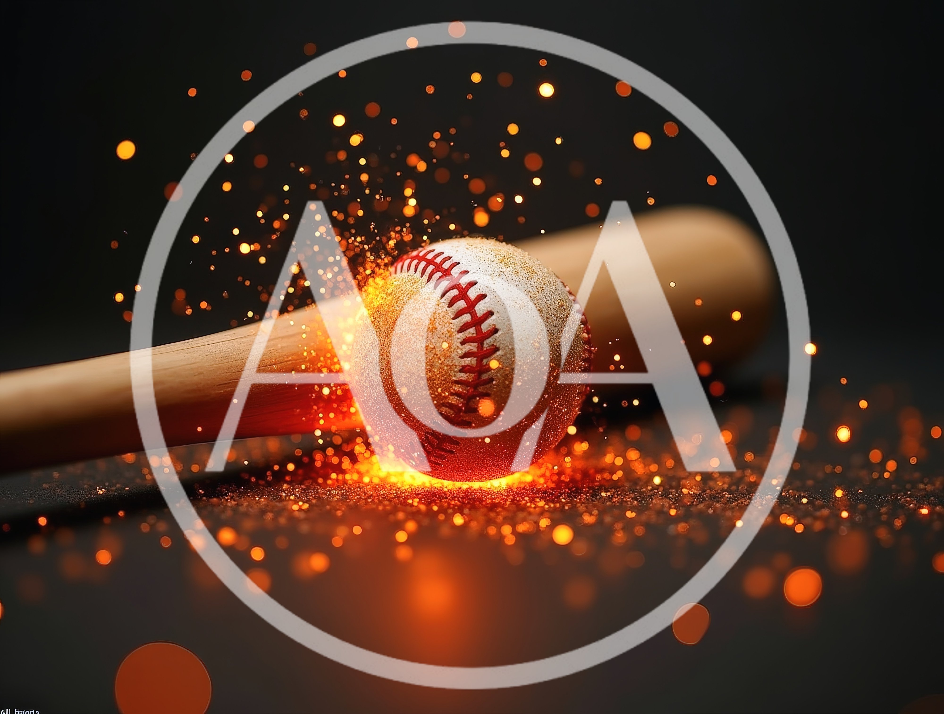 Baseball Bat Striking A Glowing Baseball