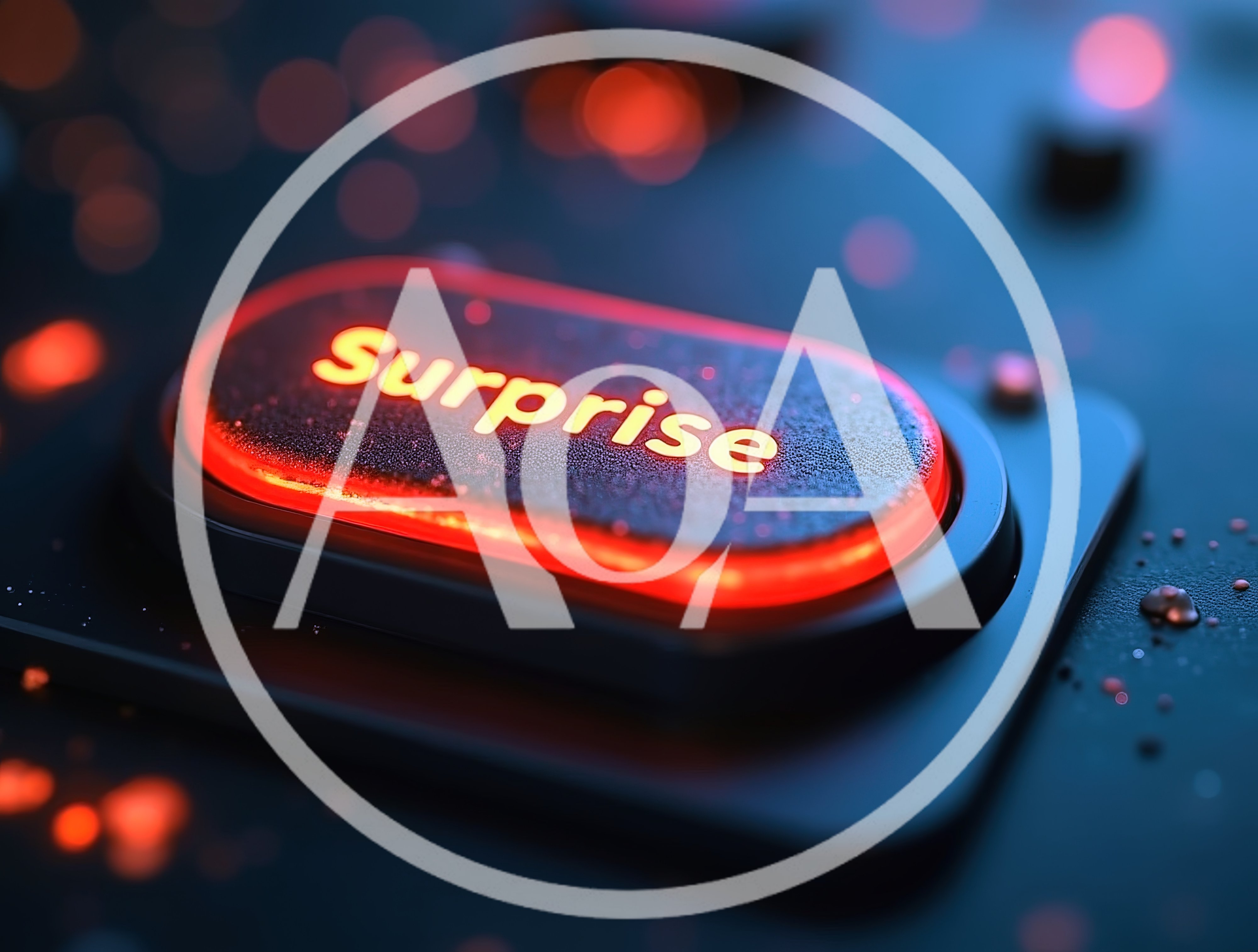 Glowing Surprise Button on a Dark Futuristic Control Panel