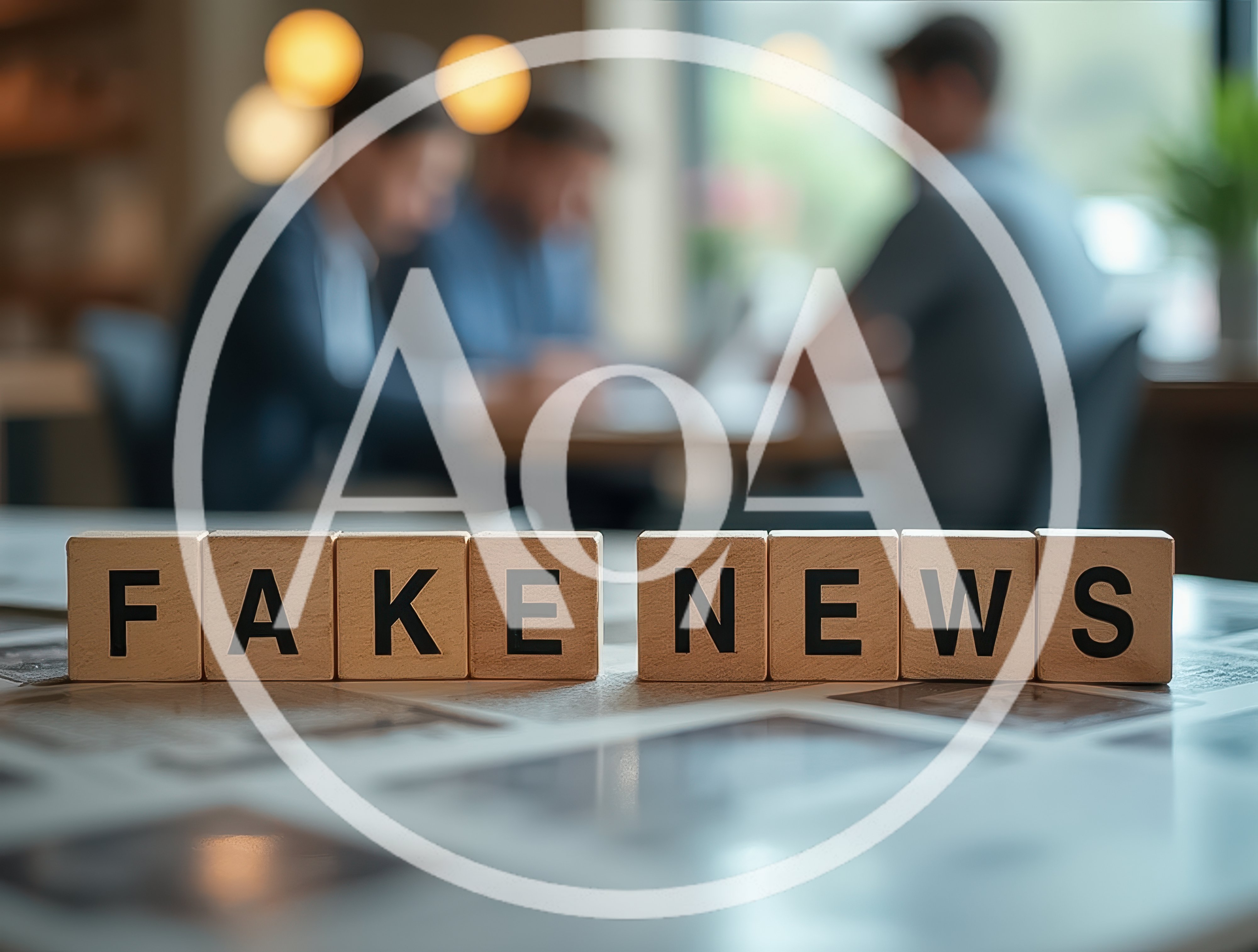 Wooden Blocks Spelling Fake News on Office Table
