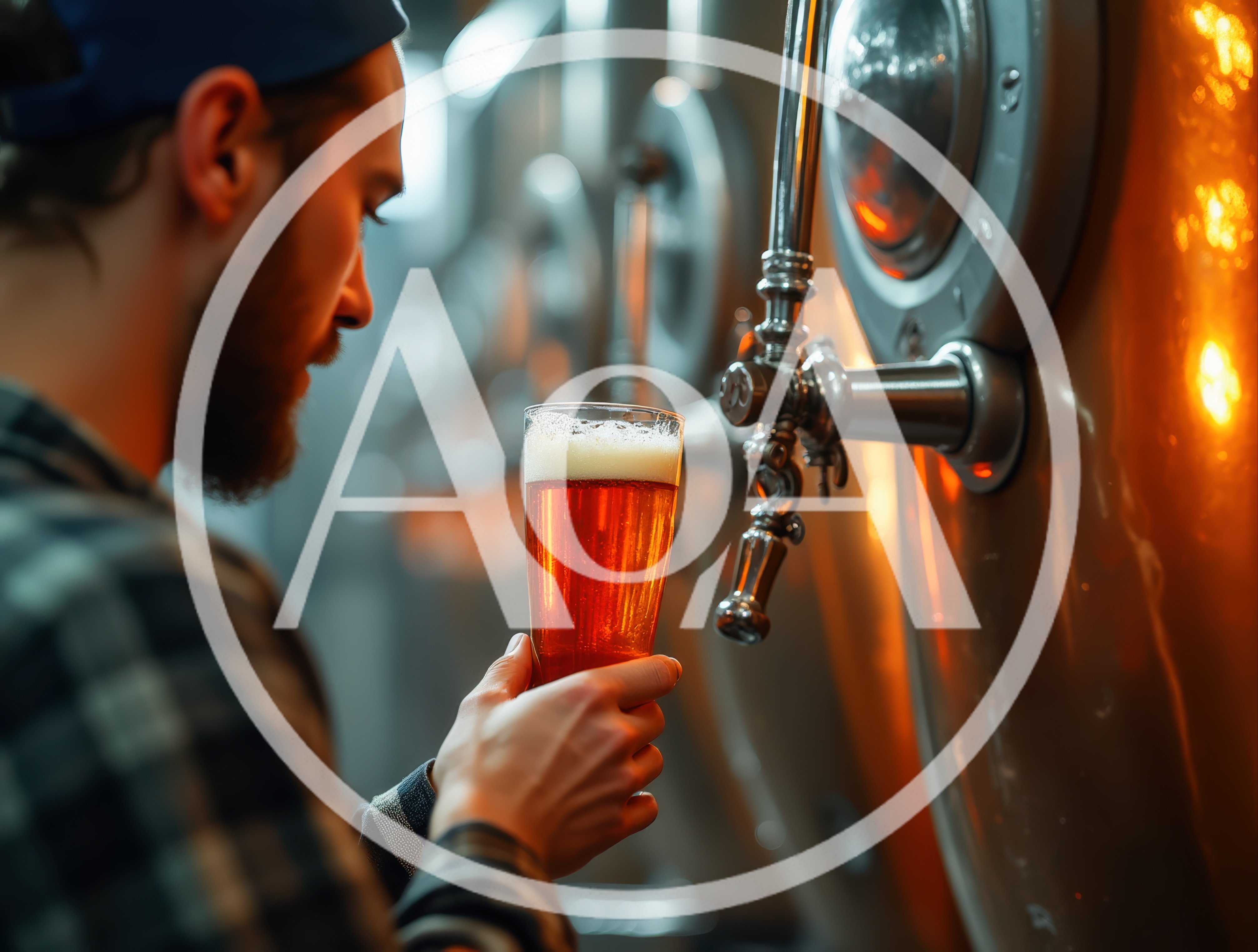 Brewmaster Inspecting Freshly Poured Craft Beer