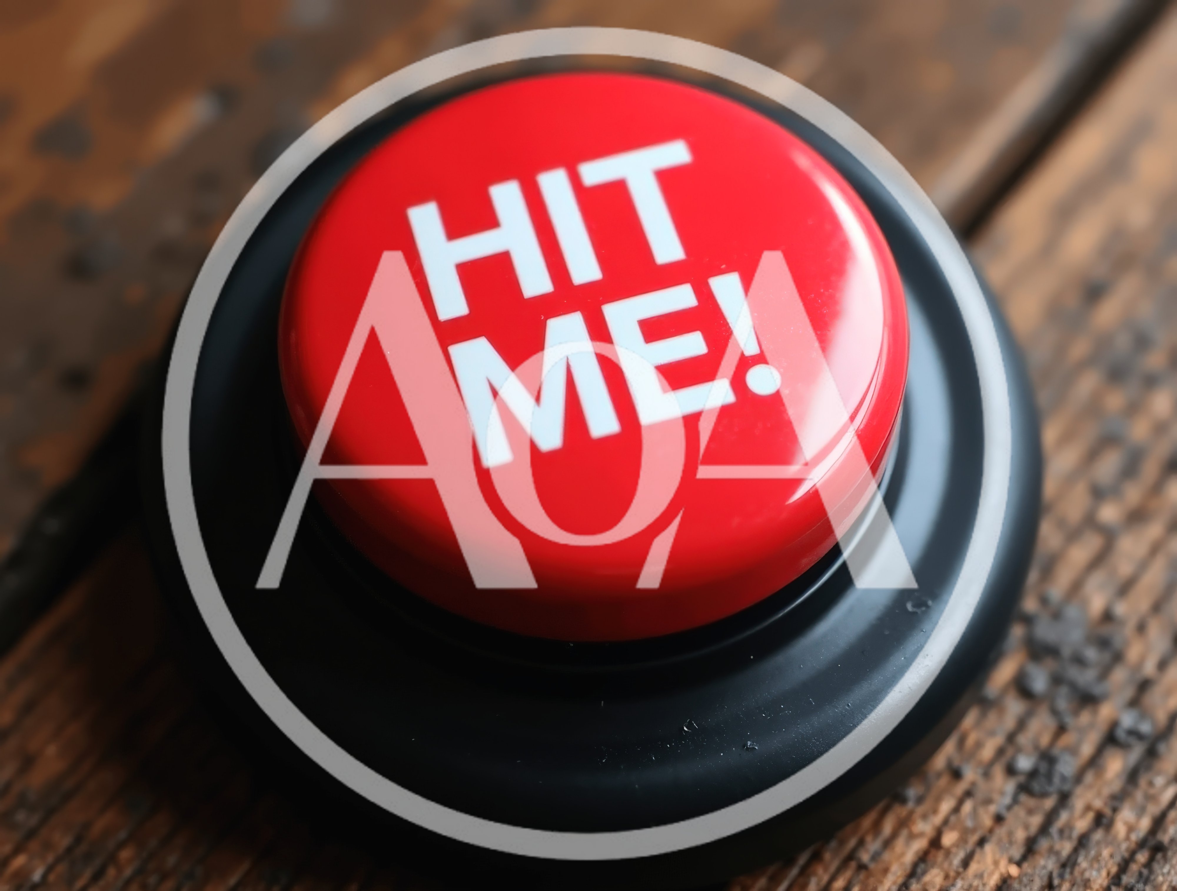 Red Hit Me Button On Wooden Surface