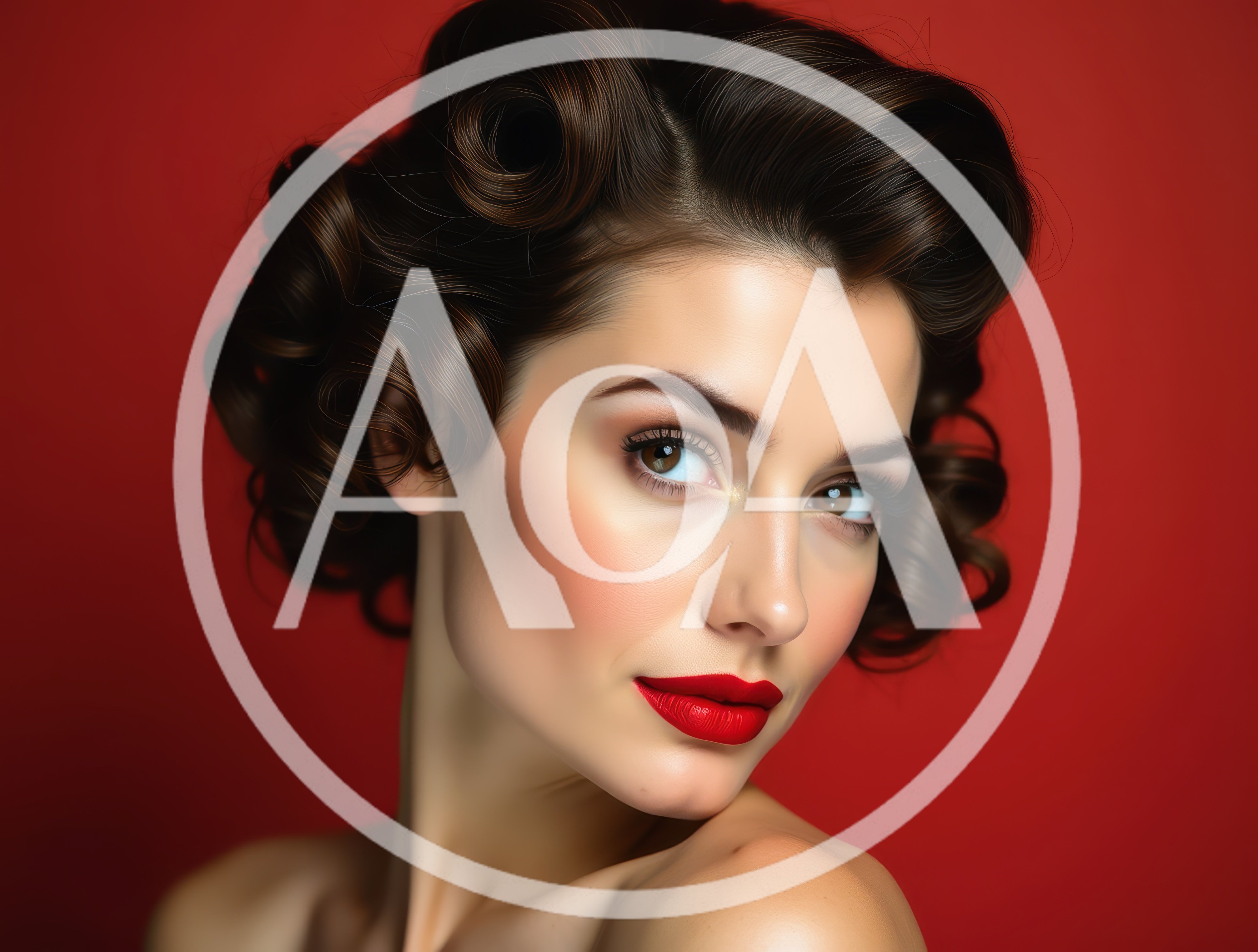 Portrait Of A Beautiful Woman With Vintage Hairstyle