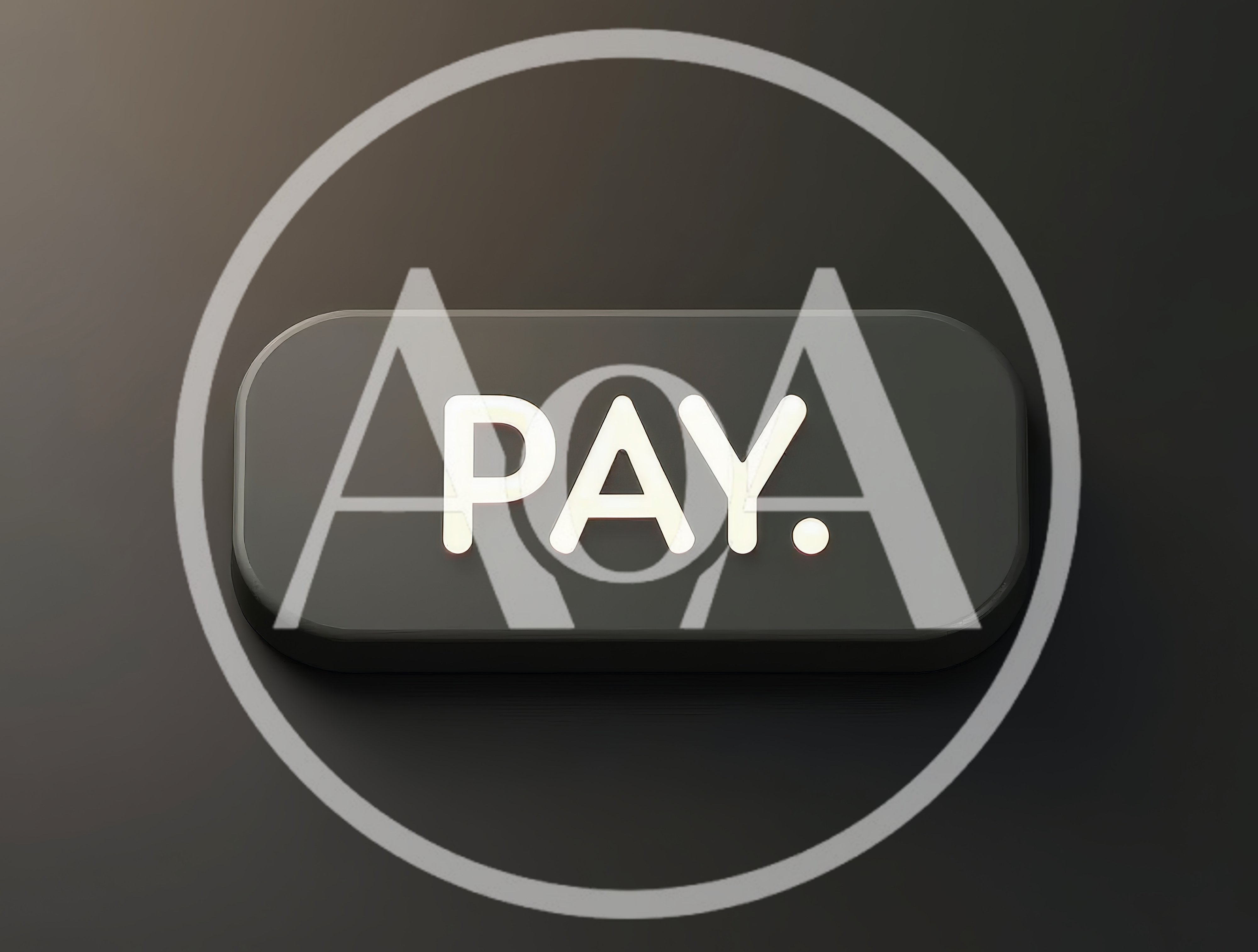 3D Rendered Glowing Pay Button on Dark Background
