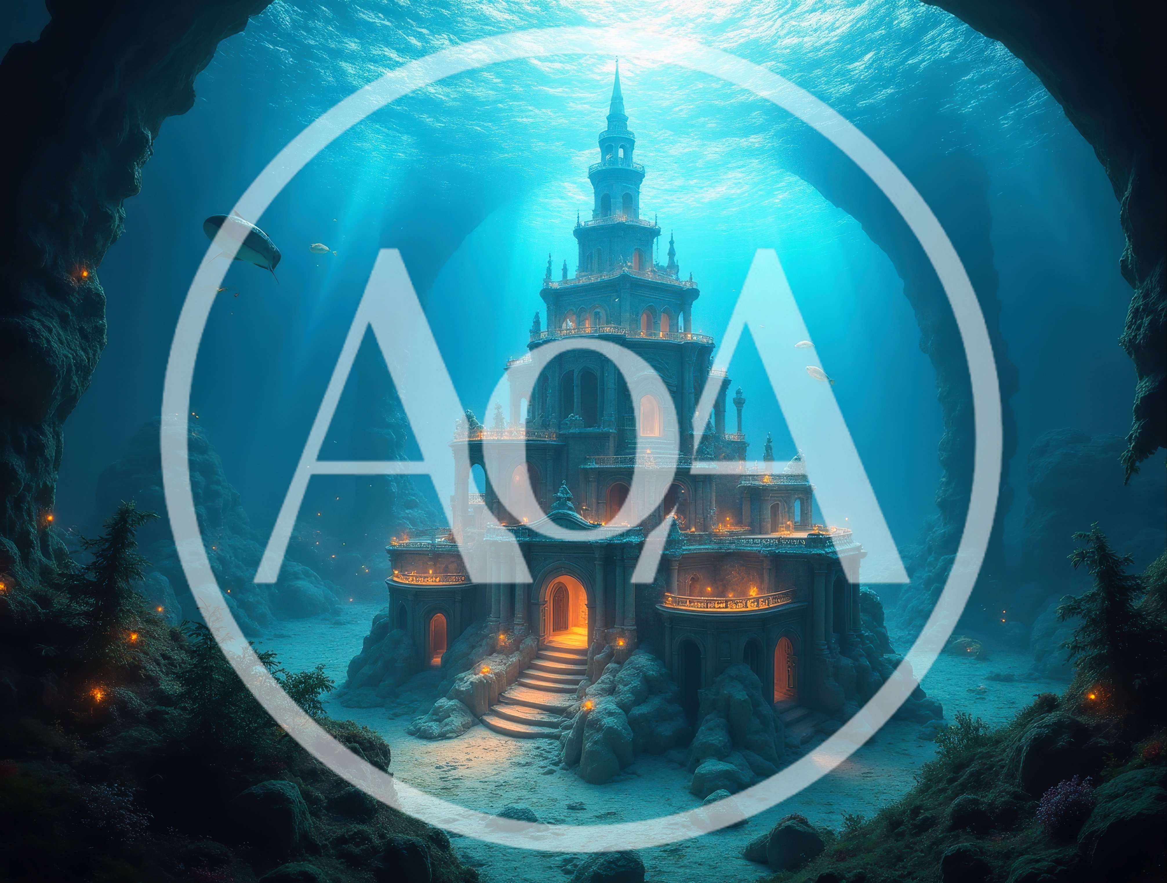 Majestic Underwater Palace In A Deep Sea Cave