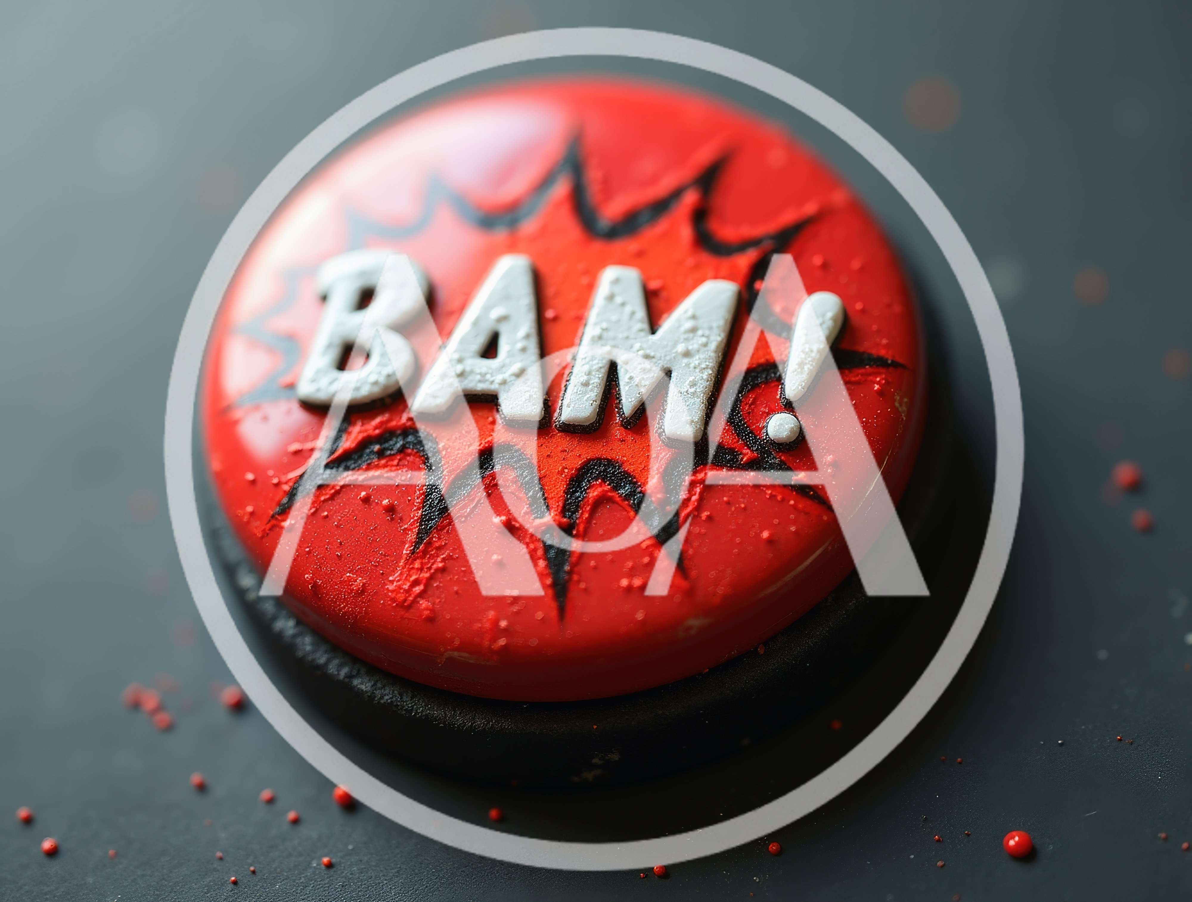 Red Comic Book Style Bam Button