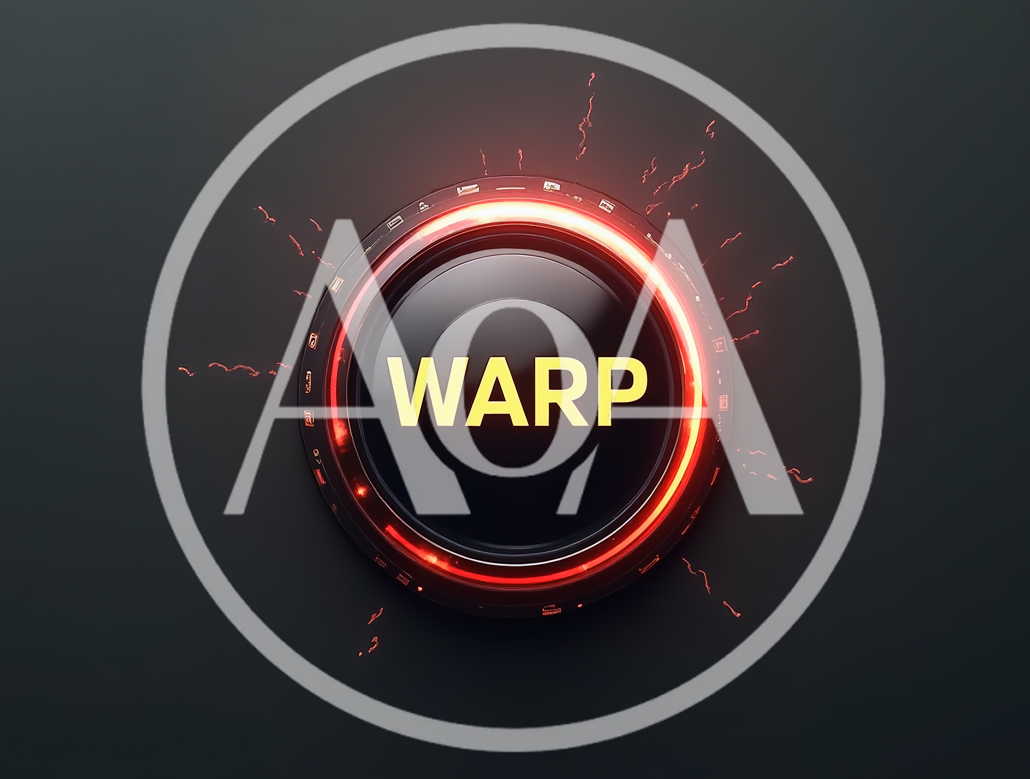 Futuristic Glowing Warp Button On Dark Background