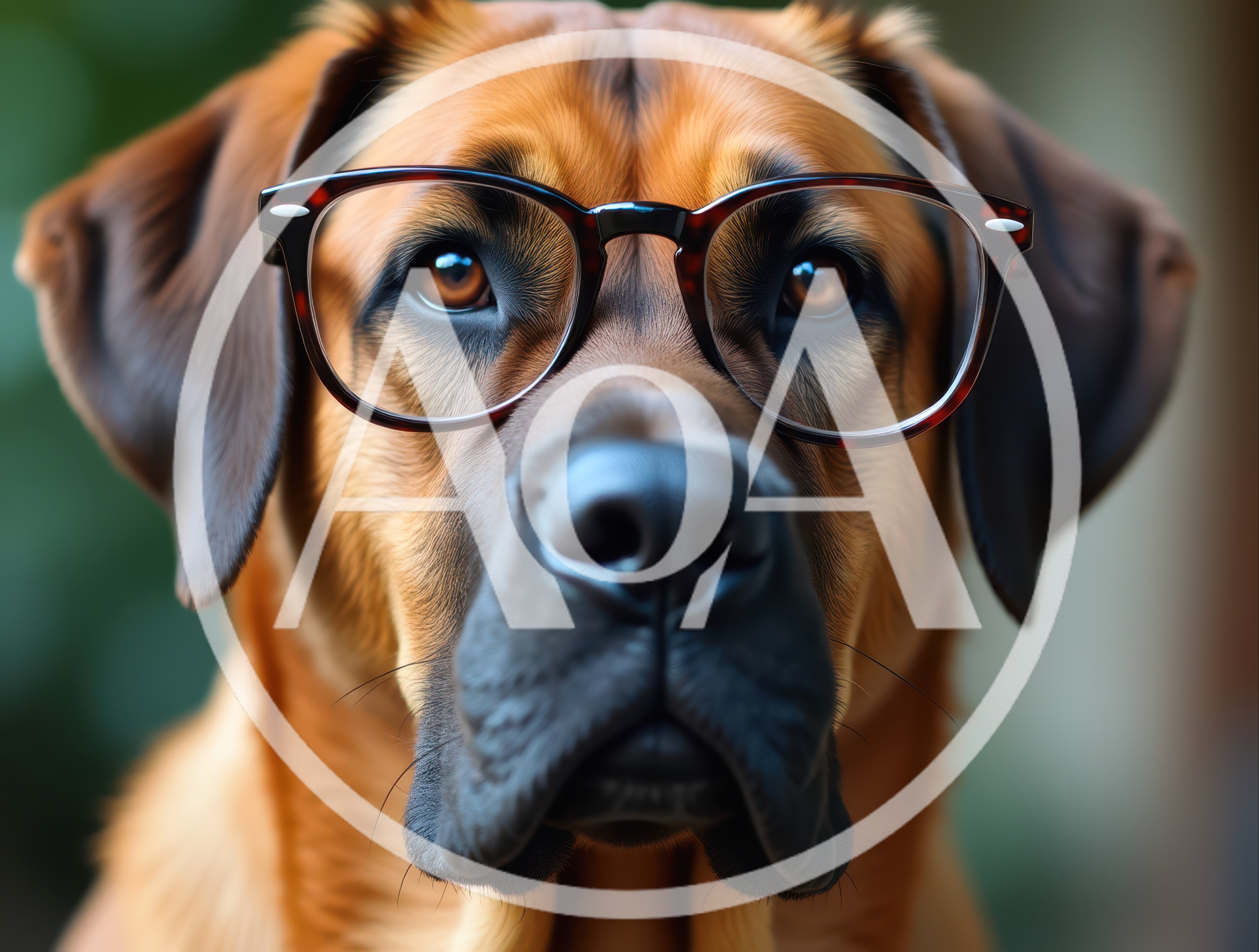 Portrait Of A Rhodesian Ridgeback Wearing Glasses