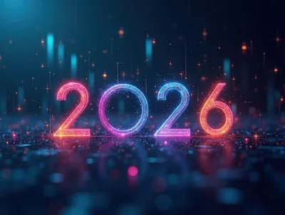 Glowing Neon 2026 New Year Celebration Background
