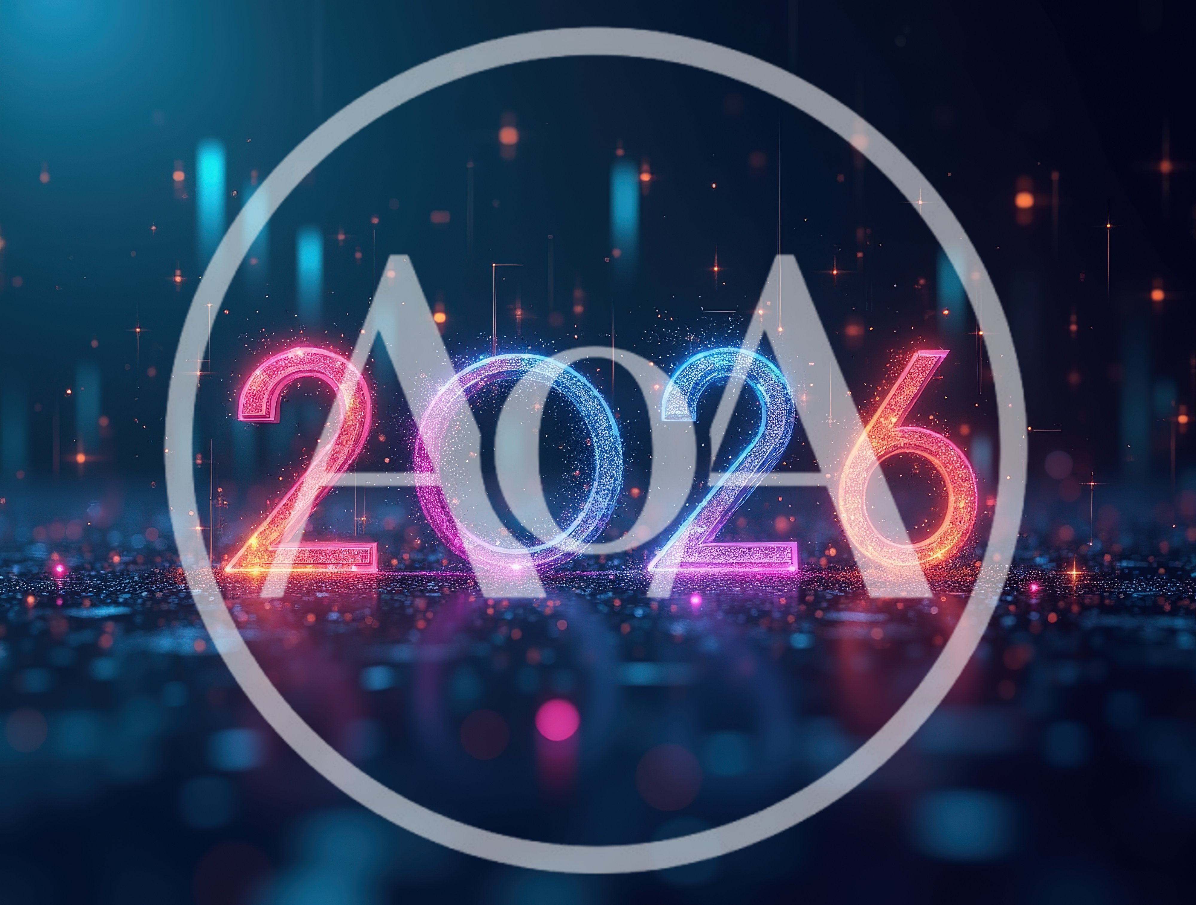 Glowing Neon 2026 New Year Celebration Background