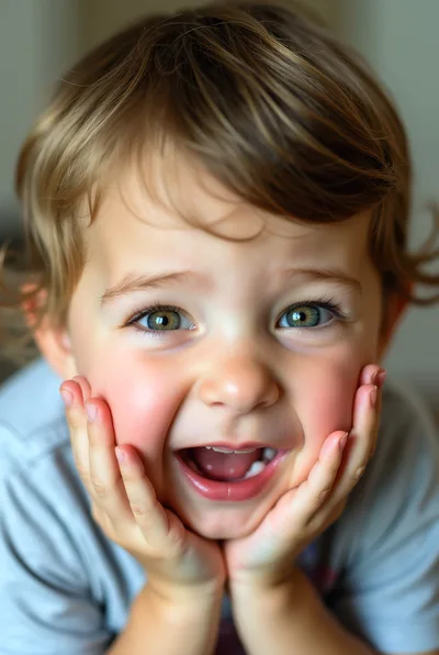 Close Up Portrait Of A Happy Toddler