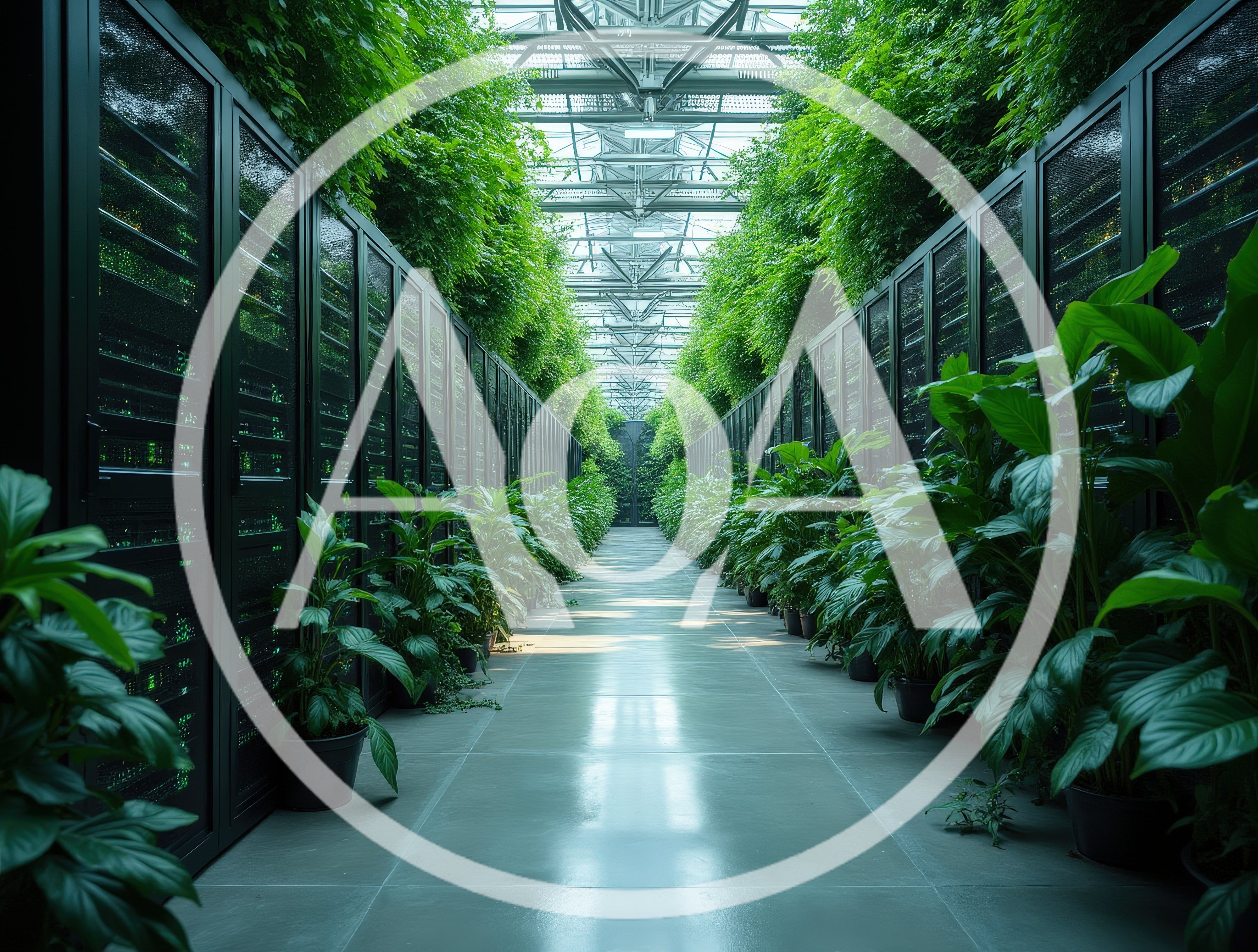 Futuristic Data Center Integrated With Lush Indoor Greenhouse