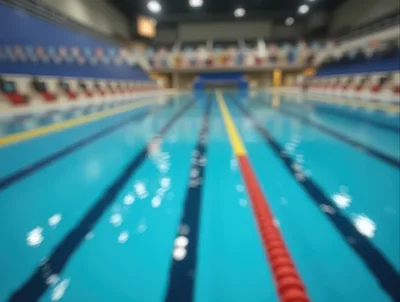 Empty Indoor Olympic Swimming Pool Lanes