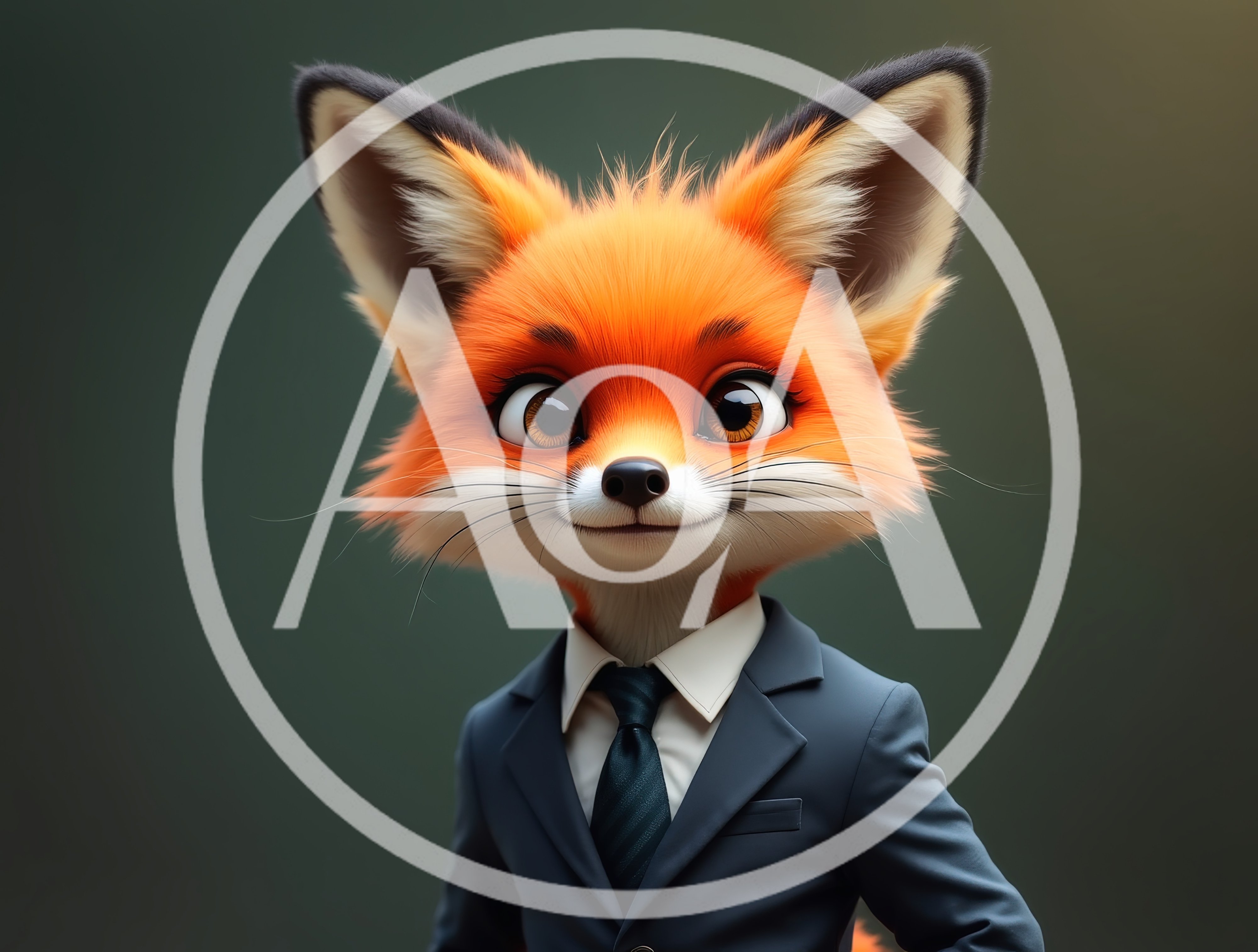 Anthropomorphic Fox Character Wearing A Professional Business Suit