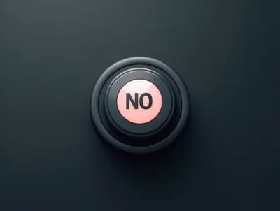 A Glowing Red No Button On A Dark Background