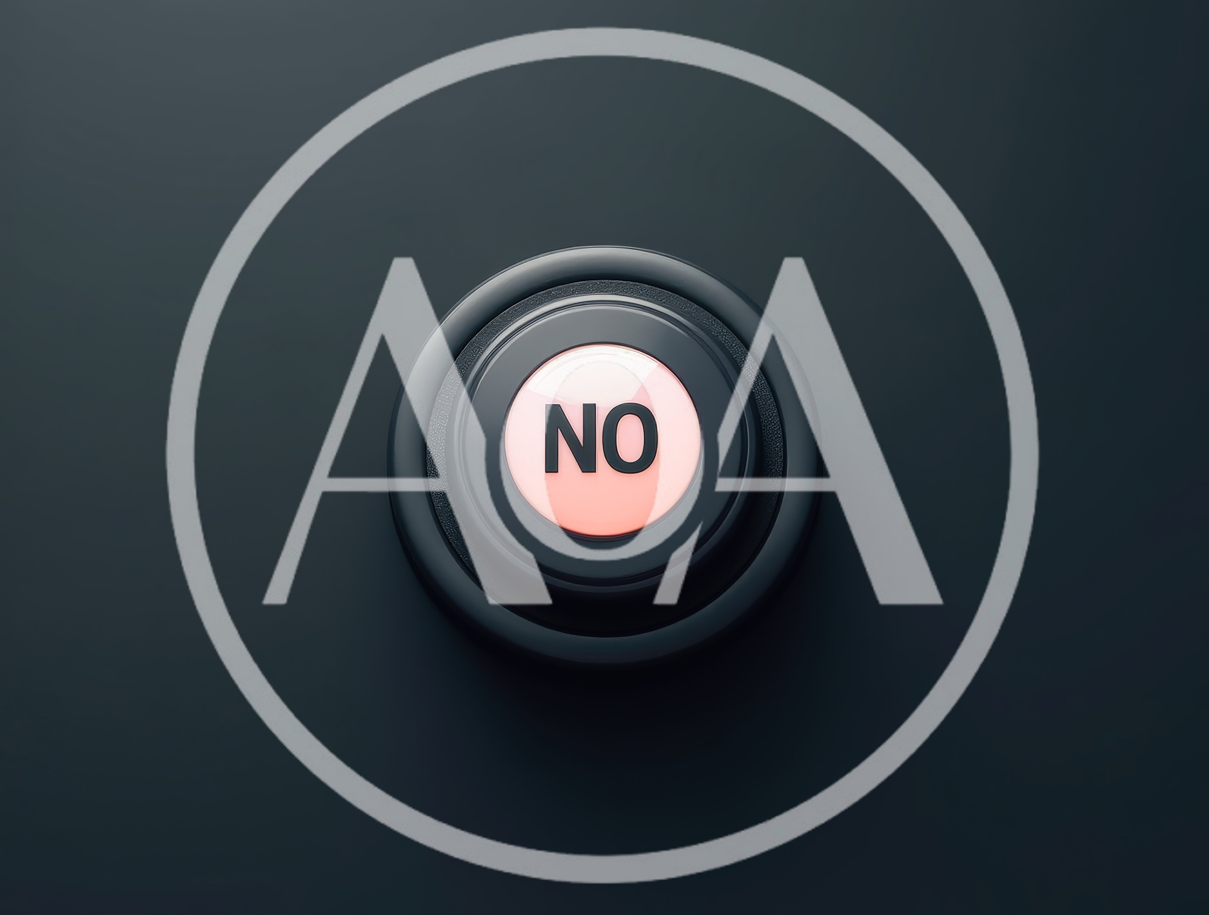 A Glowing Red No Button On A Dark Background