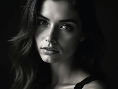 Portrait Of A Young Woman With Dramatic Lighting