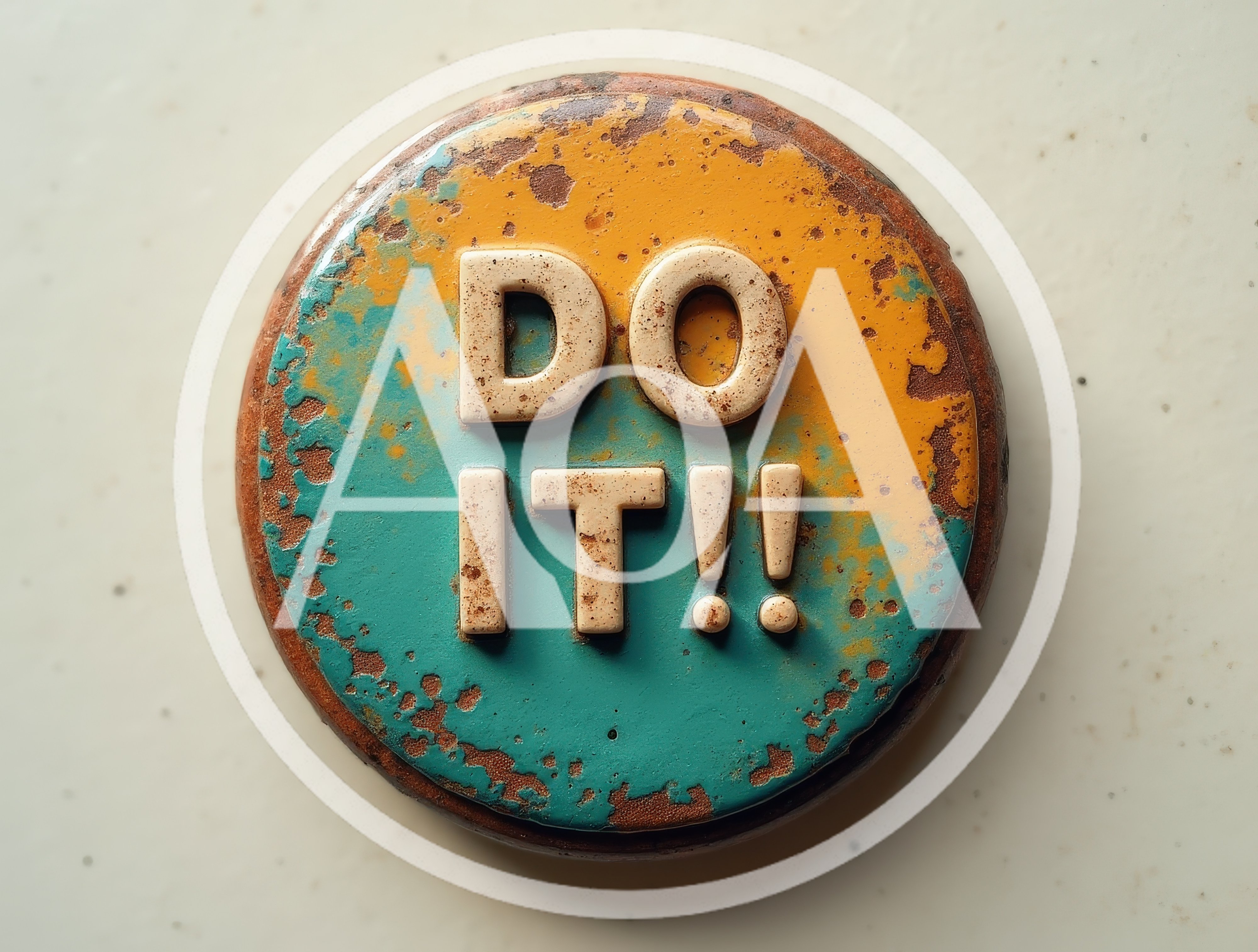 Distressed Round Button With Do It Text