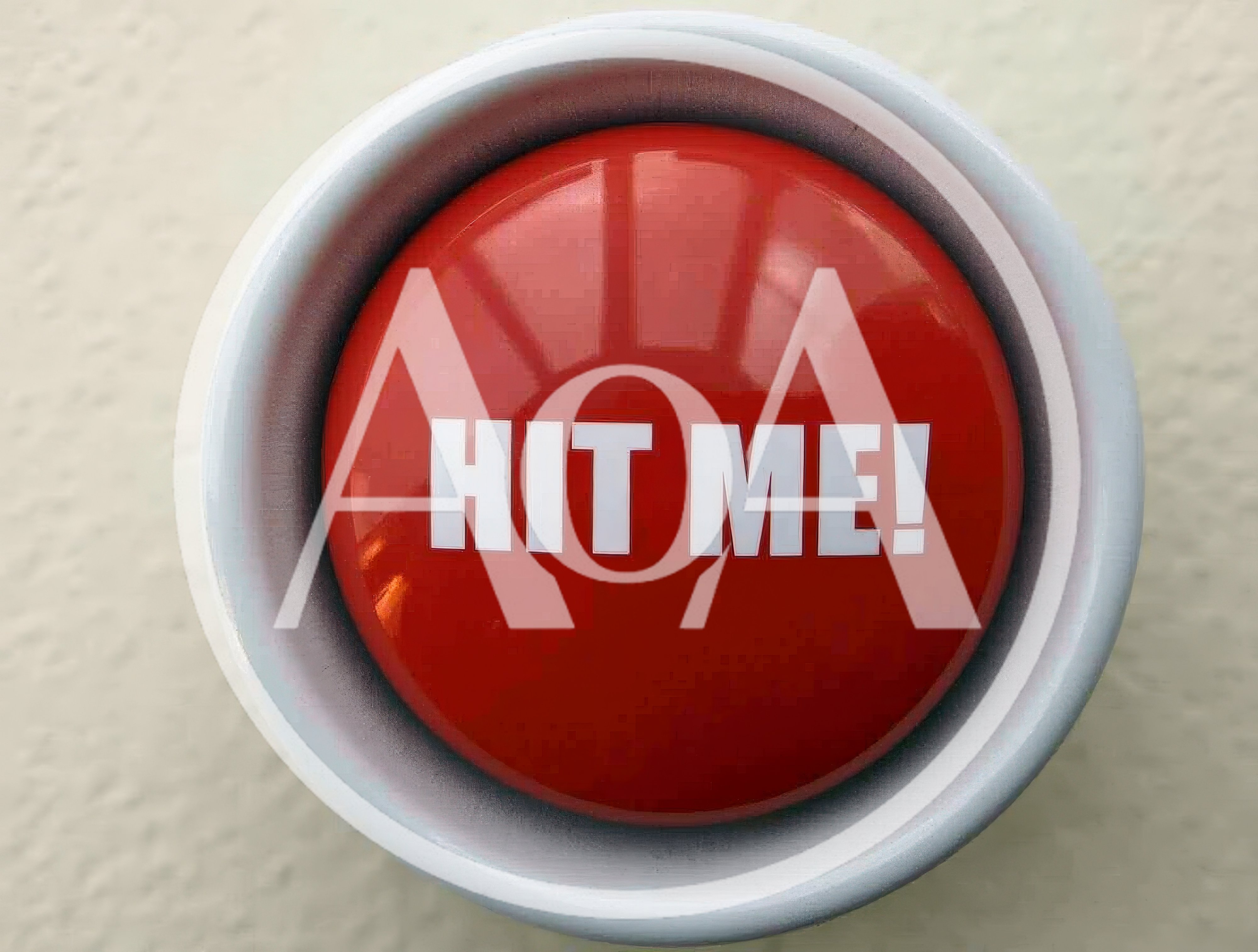 Red Hit Me Button Mounted On A Wall