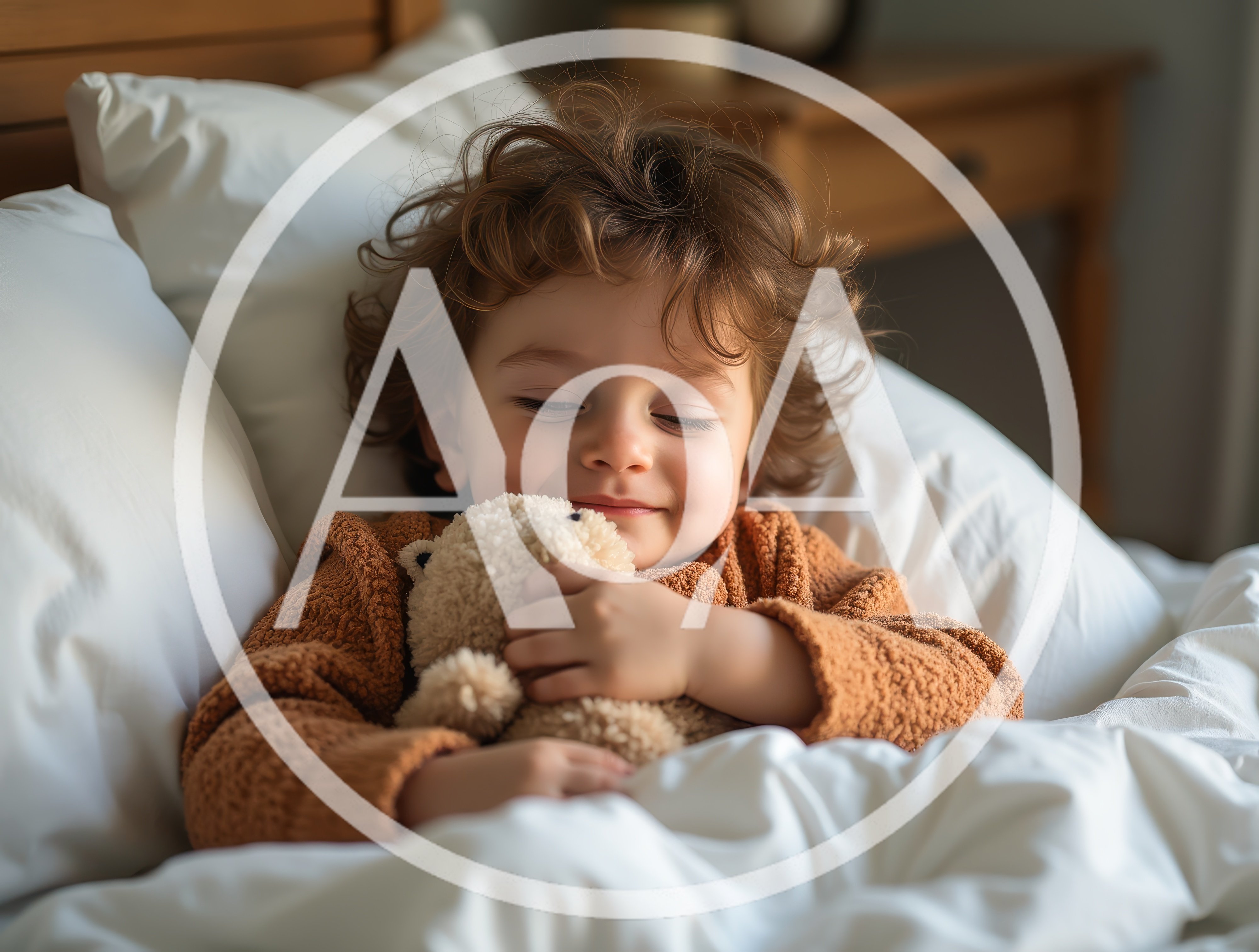 Toddler Sleeping Comfortably With A Plush Teddy Bear