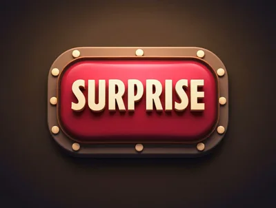3D Rendered Surprise Sign With Metallic Border