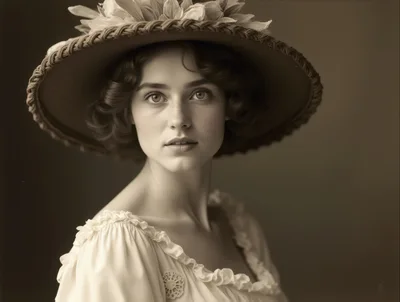 Portrait Of A Young Woman In Vintage Victorian Attire