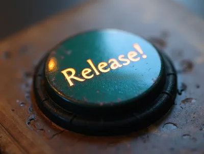 Close Up Of A Green Industrial Release Button
