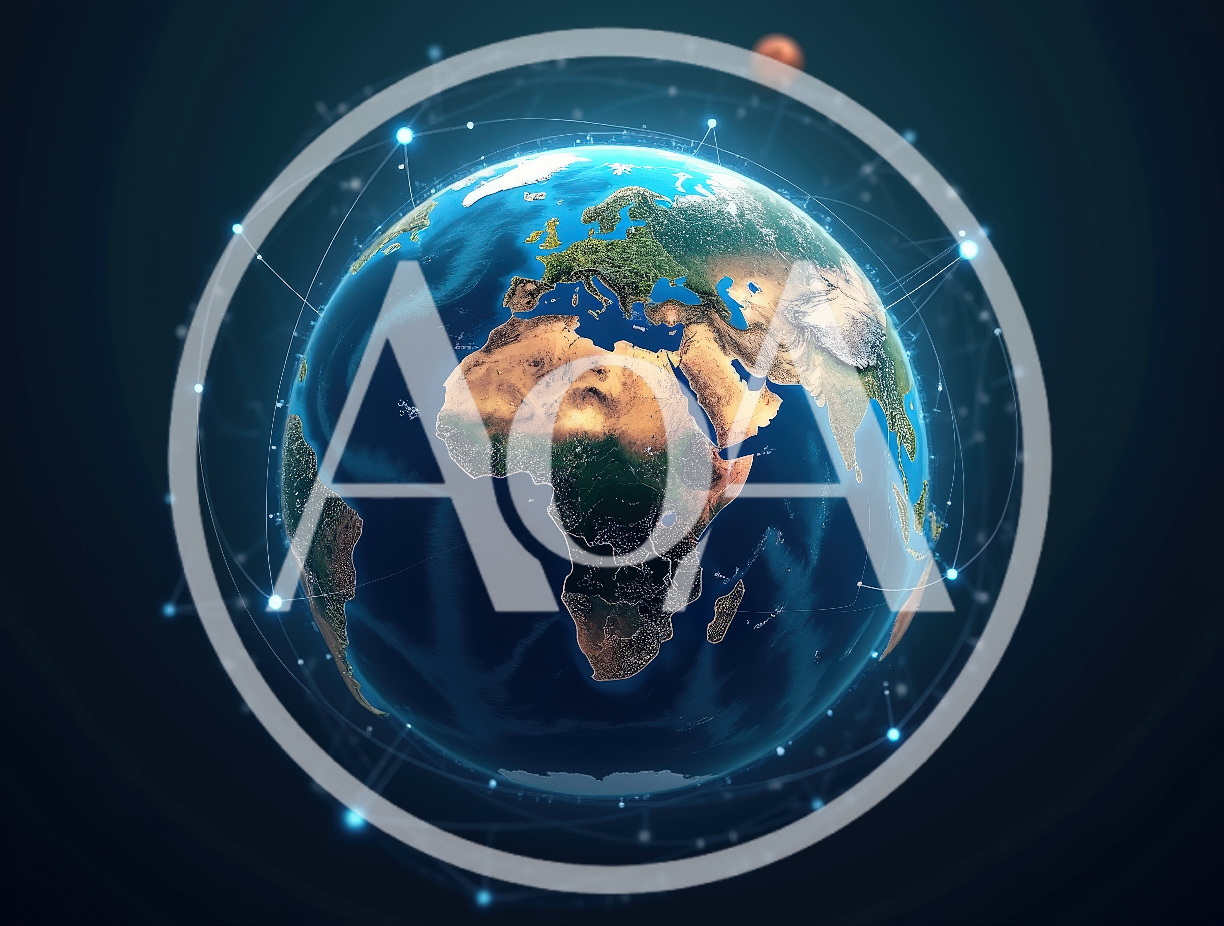Digital Earth Globe With Global Network Connectivity