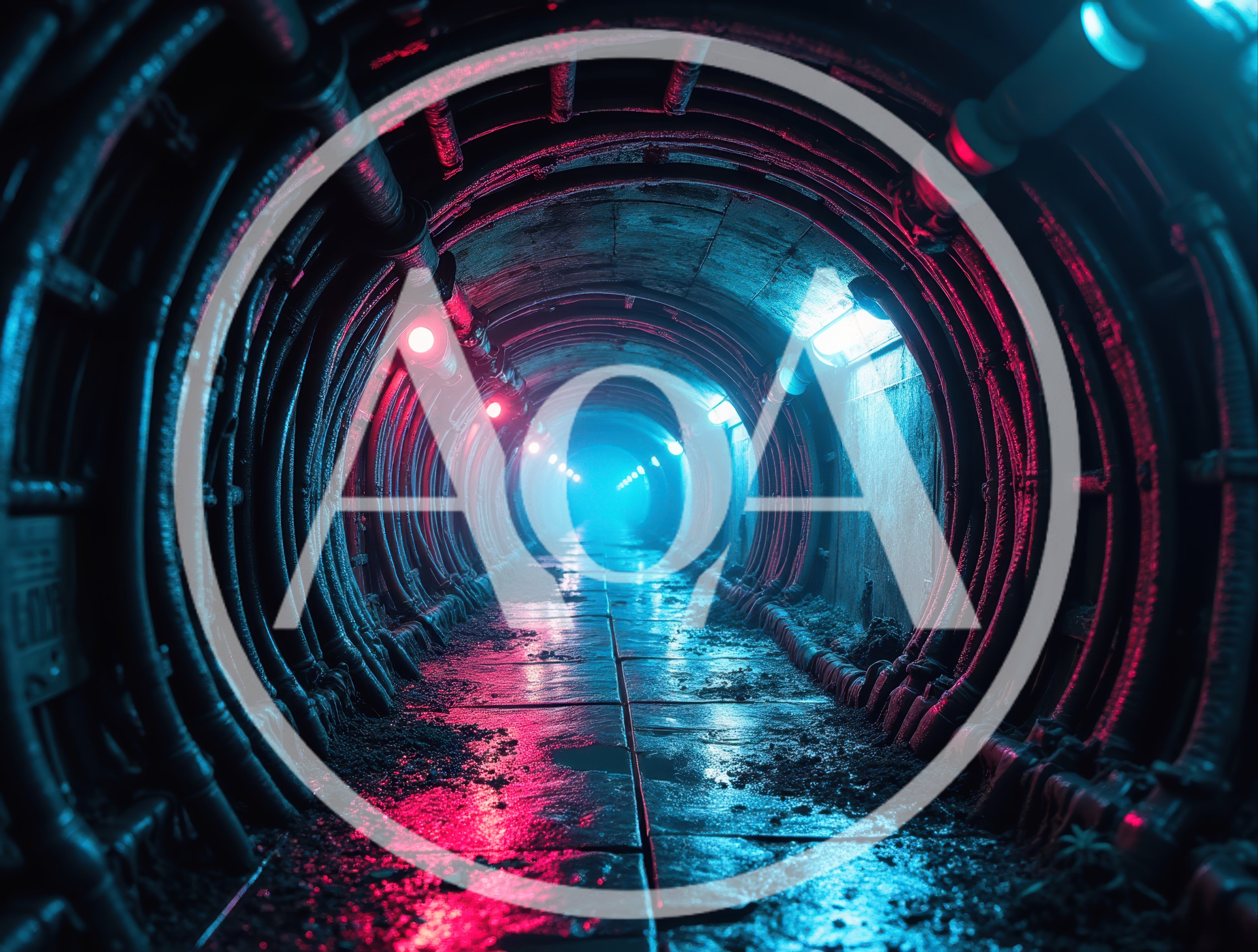Futuristic Cyberpunk Tunnel With Neon Lighting