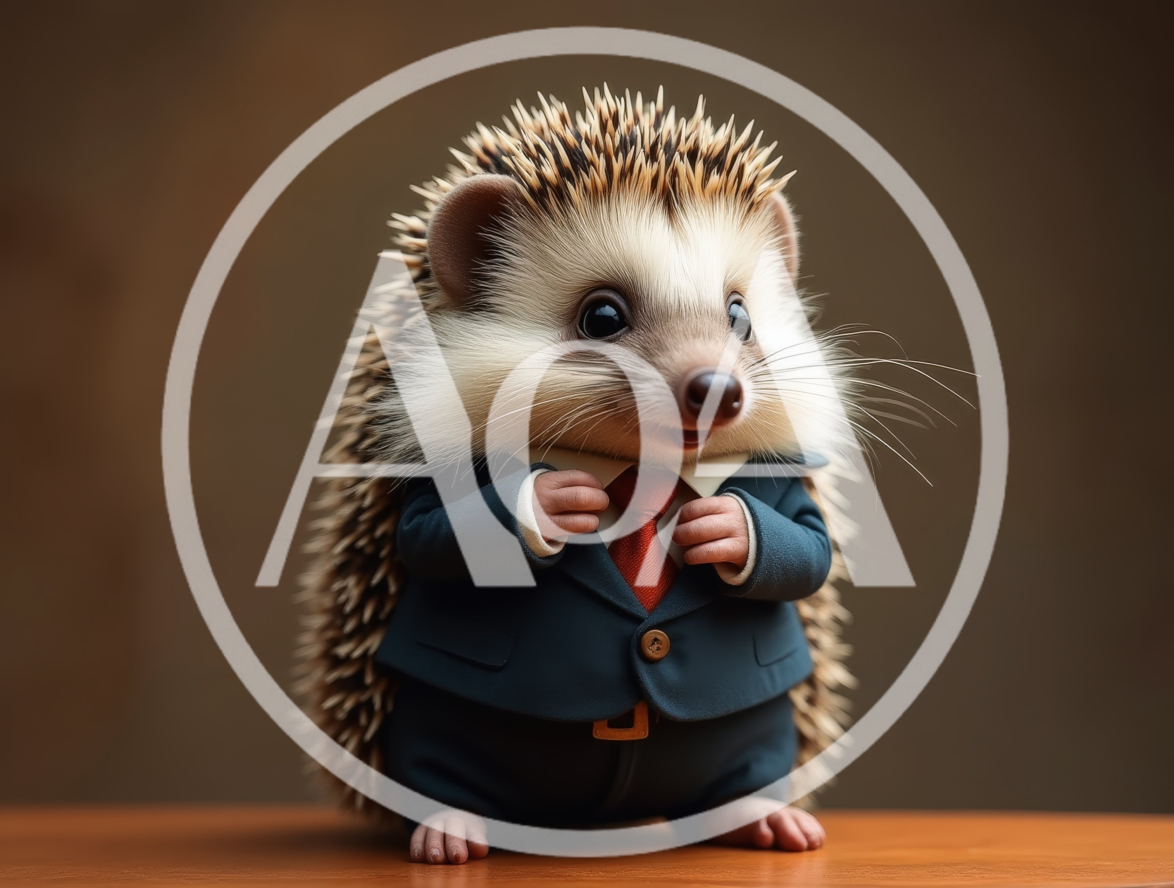 Cute Hedgehog Dressed in a Professional Business Suit