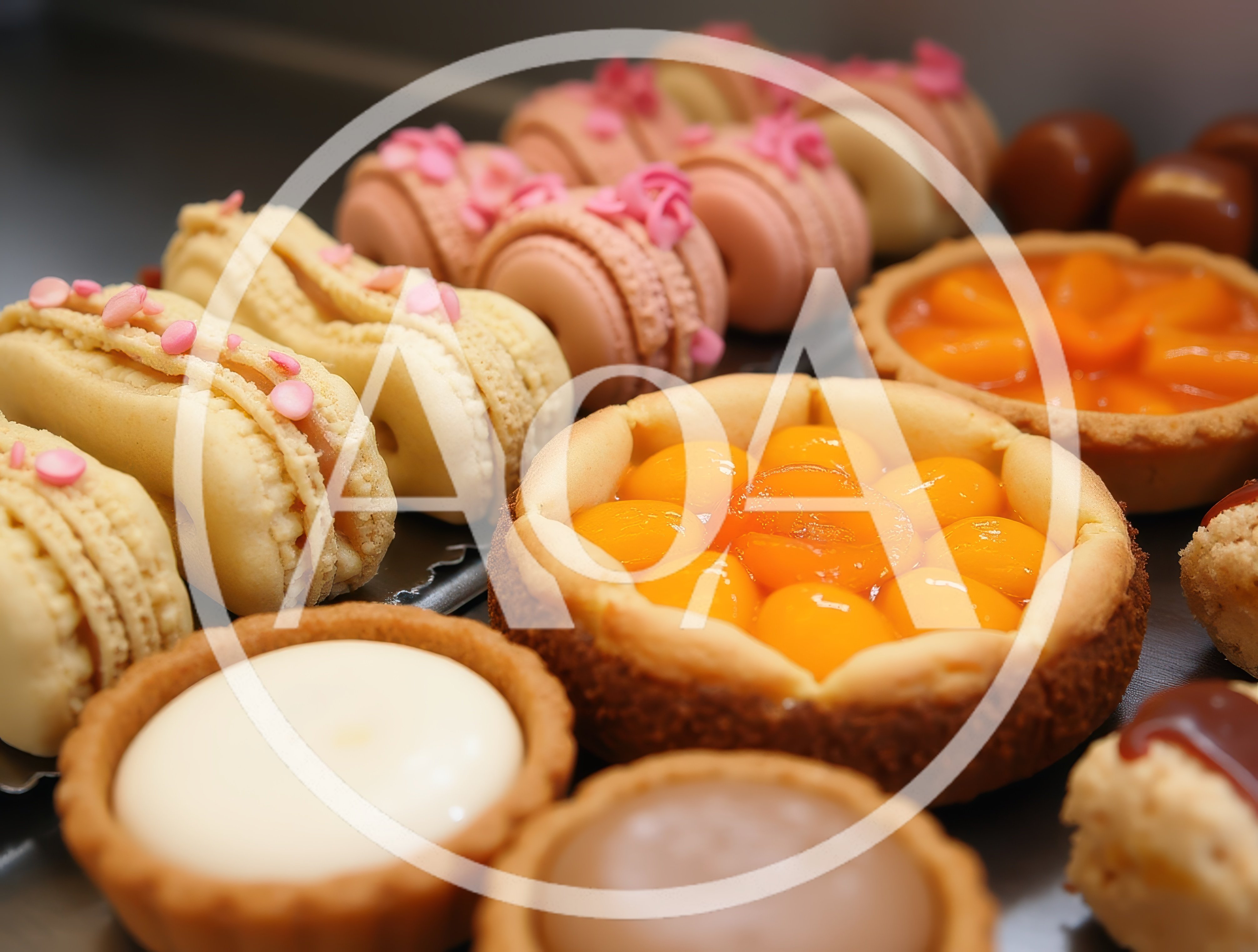 Assorted Gourmet French Pastries And Fruit Tarts