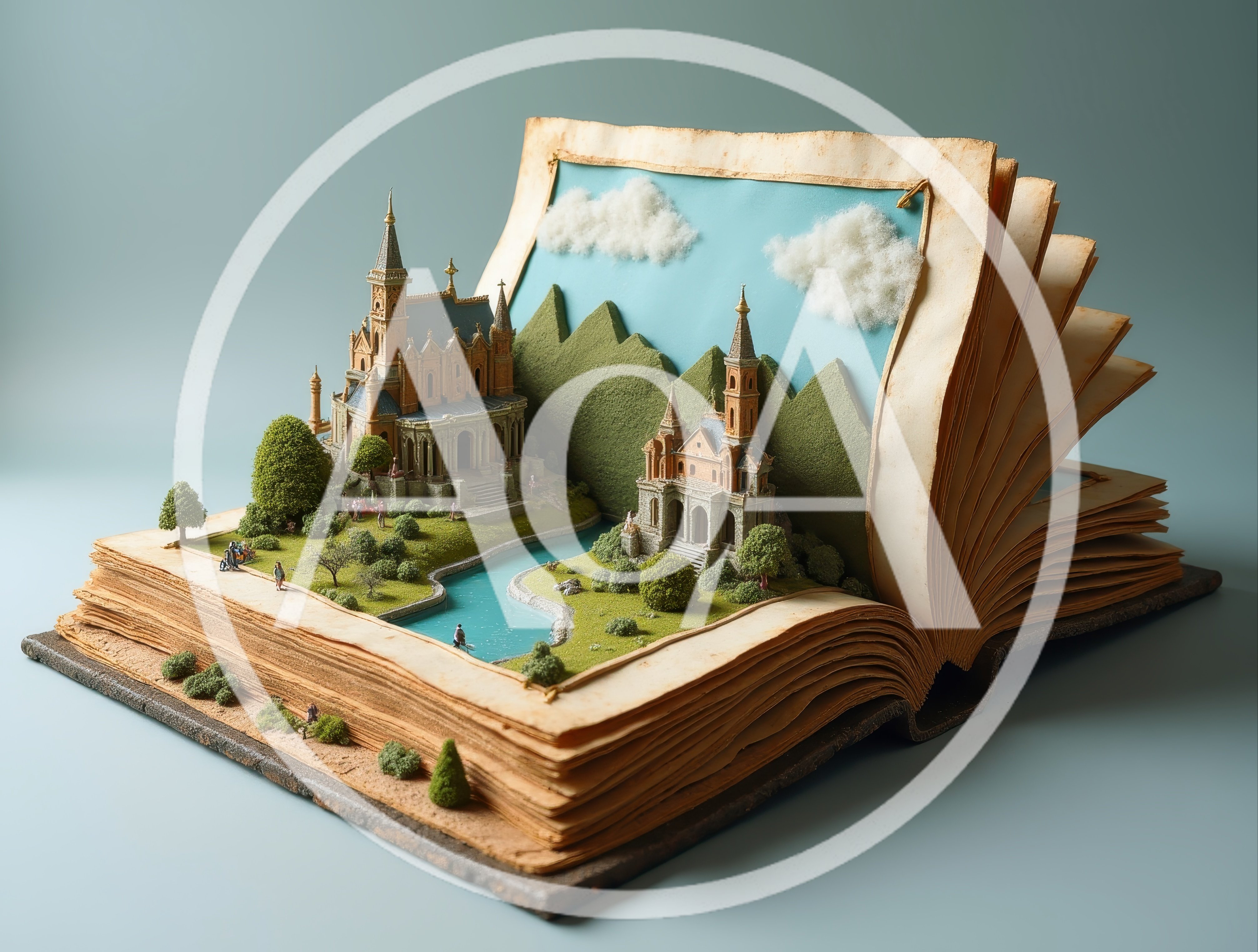 Miniature Fantasy Castle Diorama Inside An Open Book