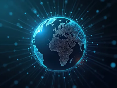 Digital Earth Globe With Data Network Connections