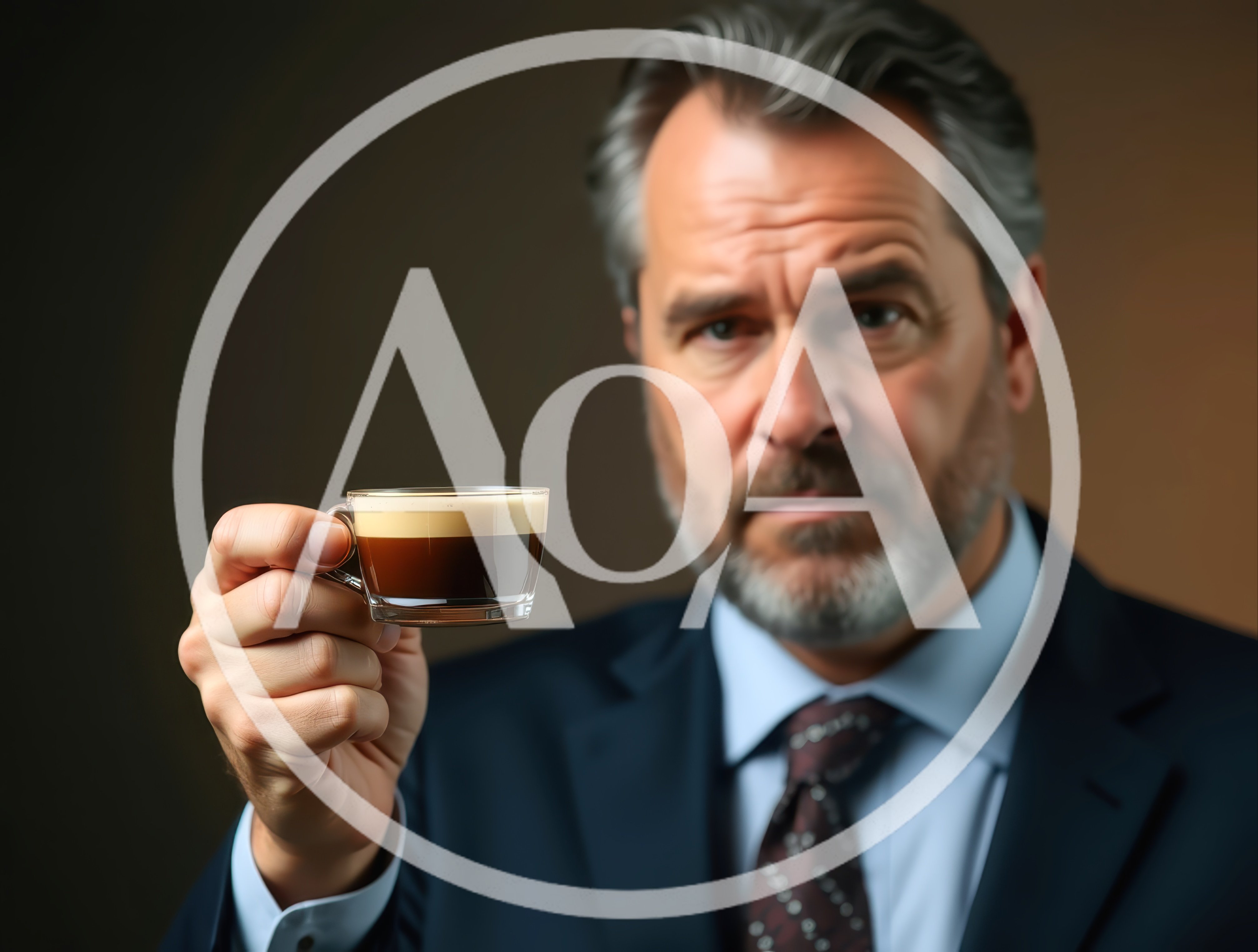 Mature Businessman Holding A Cup Of Espresso