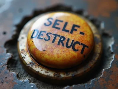 Macro Shot Of A Rusty Self Destruct Button